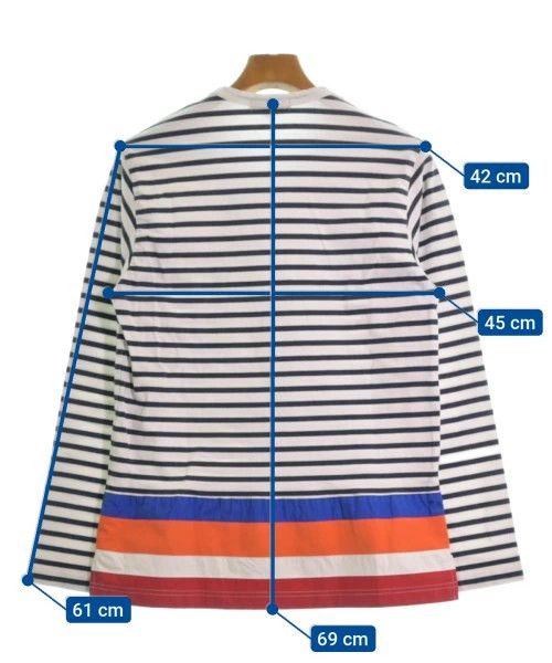 Comme des Garcons Homme T-Shirts striped cotton nylon crewneck pullover White x Navy Size US S / EU 44-46 / 1 - 3 Thumbnail