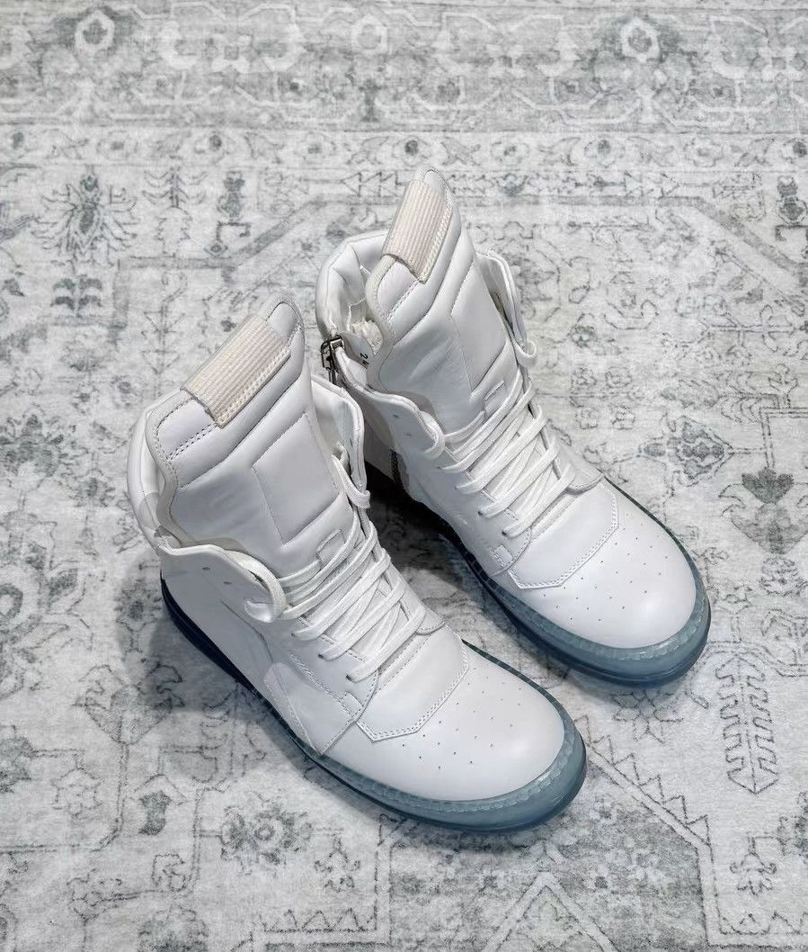 Rick Owens Rick Owens Geobasket white leather with translucent sole Size US 7 / IT 37 - 3 Thumbnail