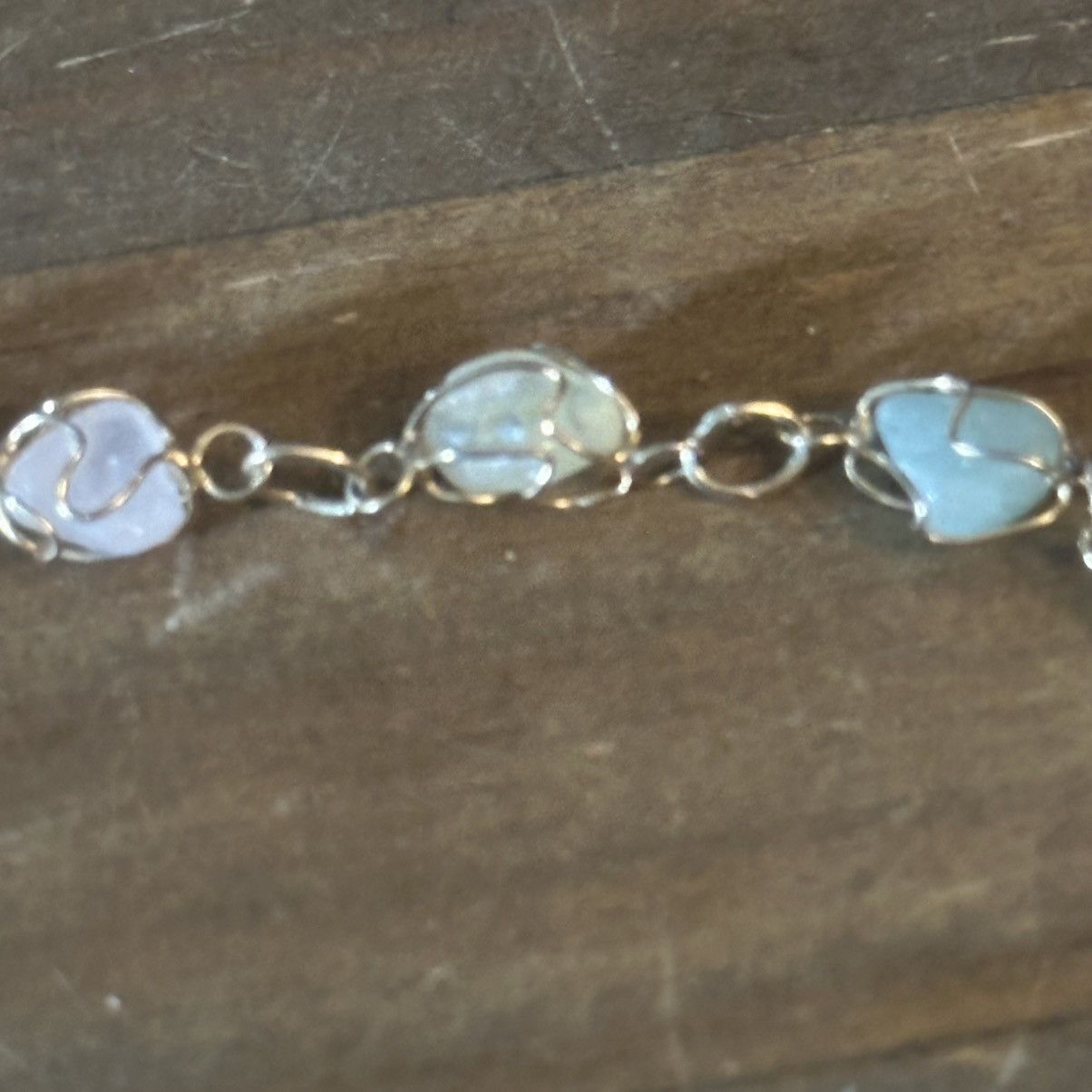 Vintage Vintage wire wrapped natural gemstone bracelet Size ONE SIZE - 5 Thumbnail