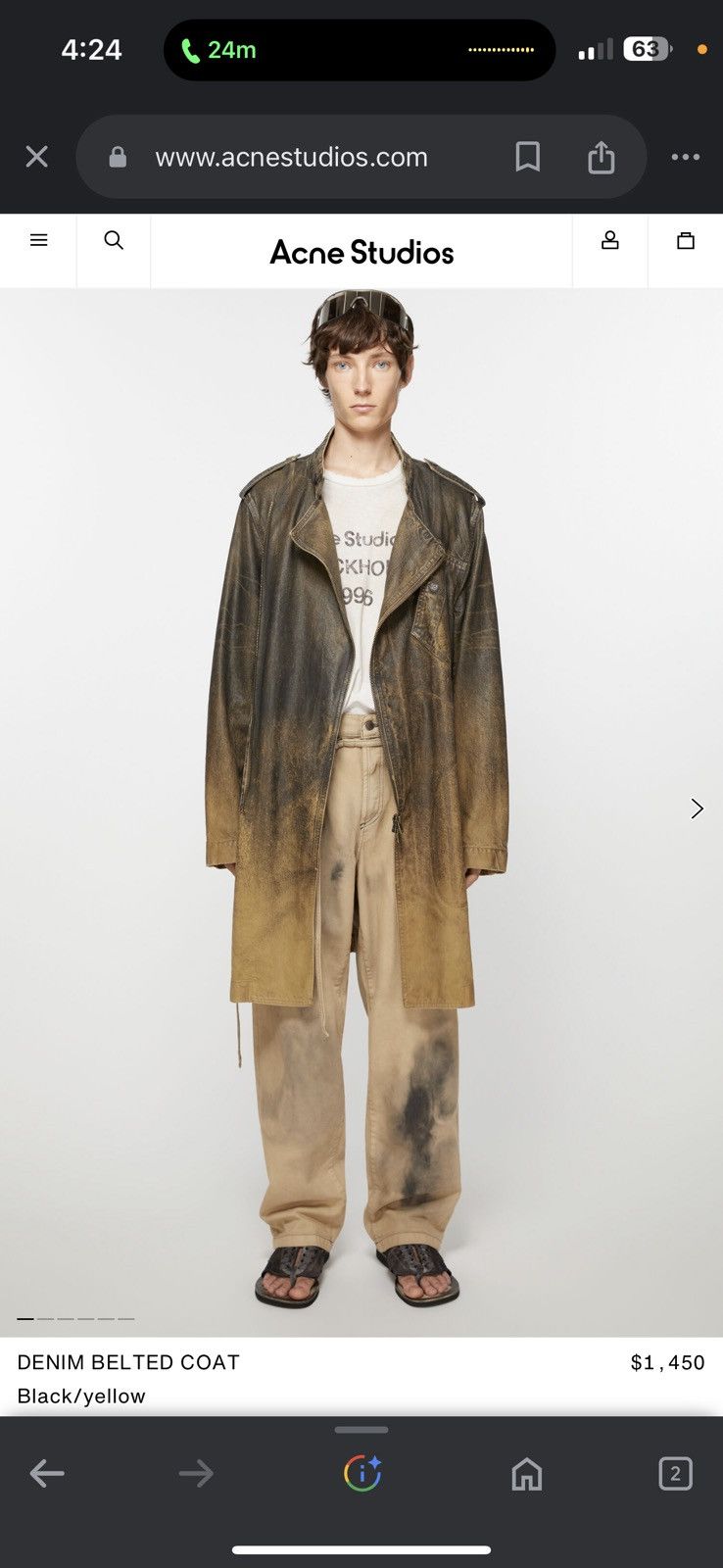 Acne Studios $1,500 New season waxed gradient denim belted trench coat Size US M / EU 48-50 / 2 - 2 Thumbnail