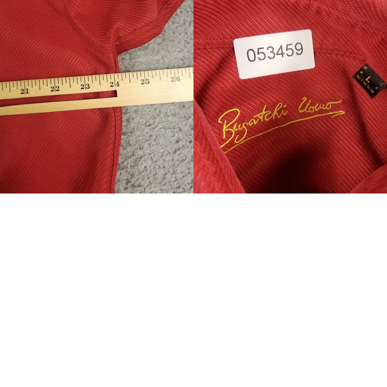 BUGATCHI Bugatchi Uomo Button-Up Shirt Mens Large Red Long Sleeve Casual Classic Preppy Size US L / EU 52-54 / 3 - 8 Thumbnail