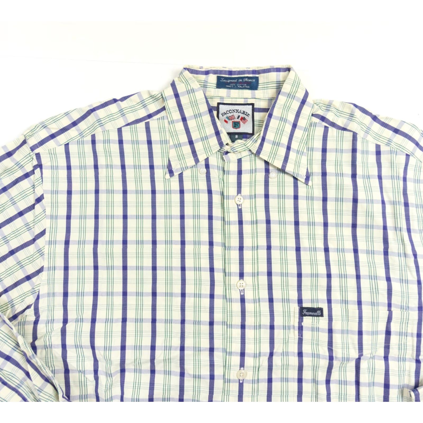 Faconnable VINTAGE Façonnable Button-Up Shirt Mens Small Yellow Checkered Long Sleeve Preppy Size US S / EU 44-46 / 1 - 2 Thumbnail