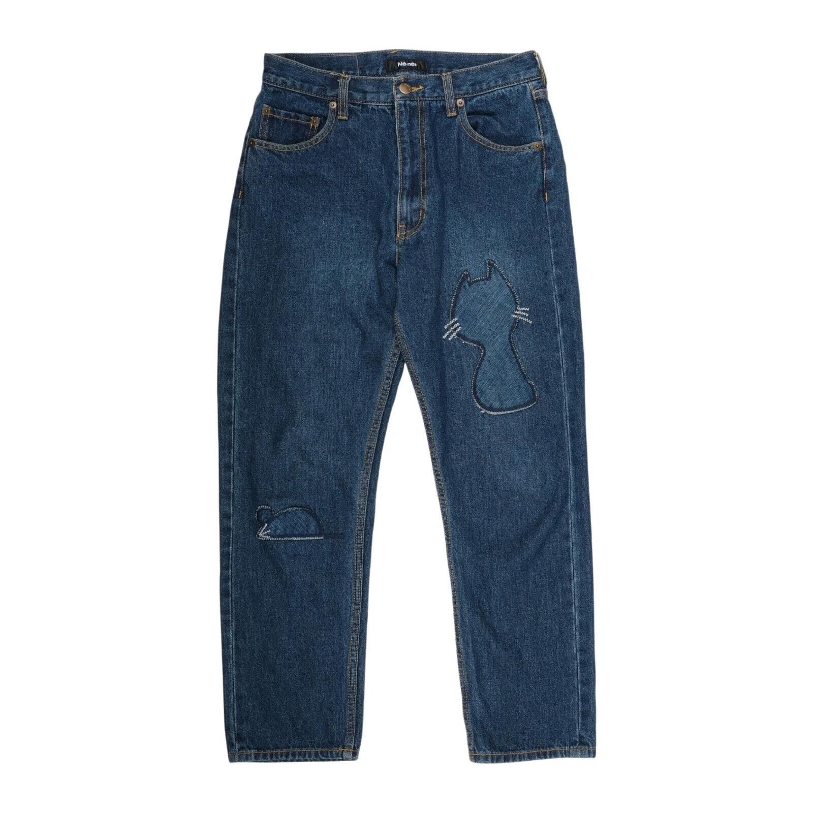 Ne-Net Né-net Cat & Mouse Appliqué Denim Jeans Size 28" / US 6 / IT 42 - 1 Thumbnail