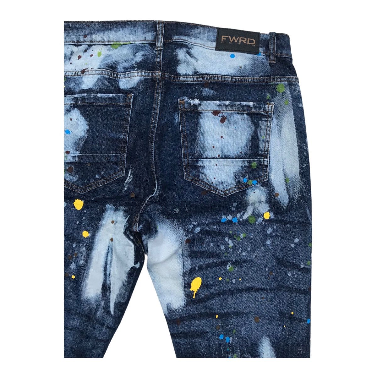 Other FWRD Distressed Bleached Streetwear Paint Splash Denim Pants Size US 35 - 12 Thumbnail