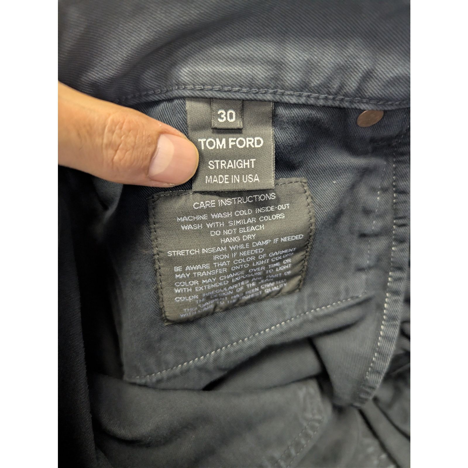 Tom Ford o1rshd1 Straight Fit Denim Jeans in Navy Blue Size US 30 / EU 46 - 14 Thumbnail