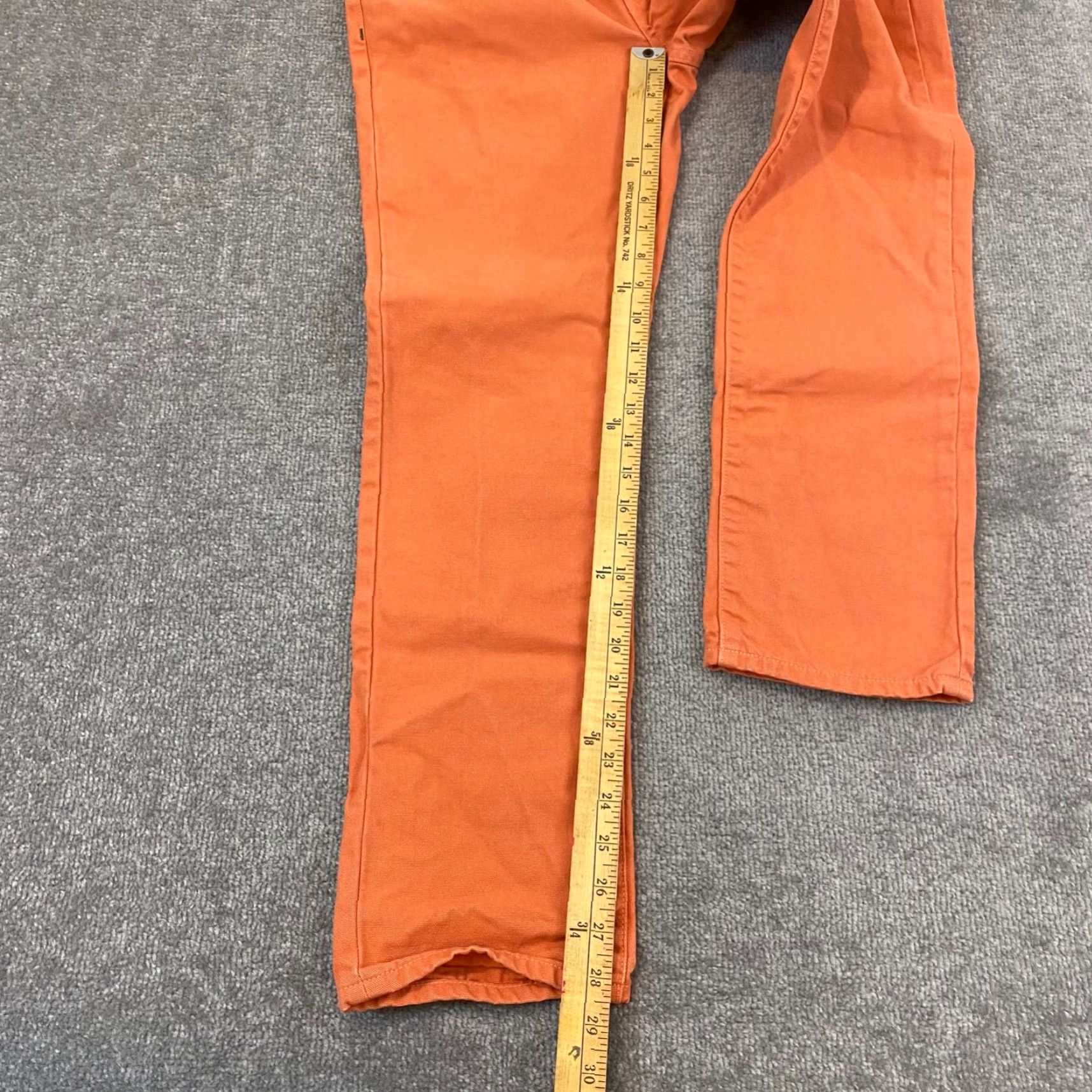 Sid Mashburn Sid Mashburn Jeans Mens 32x30 Straight Orange Button Fly Pants USA MADE 30x28.5* Denim Cotton 5-Pocket Regular Classic USA Mens Jeans Size US 32 / EU 48 - 2 Thumbnail