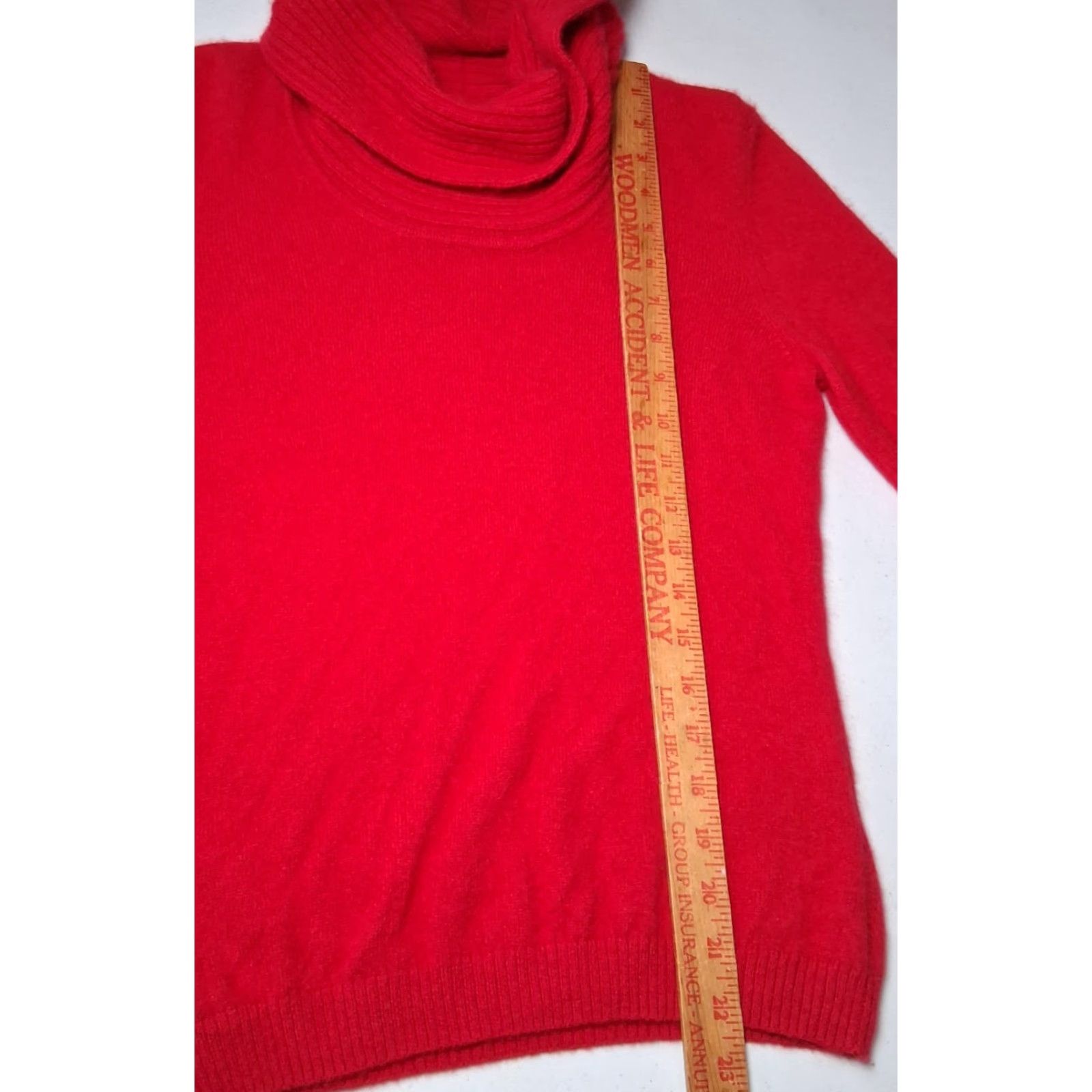 Vintage Prive Cashmere Sweater Women M Red Cowl Neck Soft Knit Pullover Long Sleeve Classic Knit Casual Winter Fall Spring Size M / US 6-8 / IT 42-44 - 5 Thumbnail