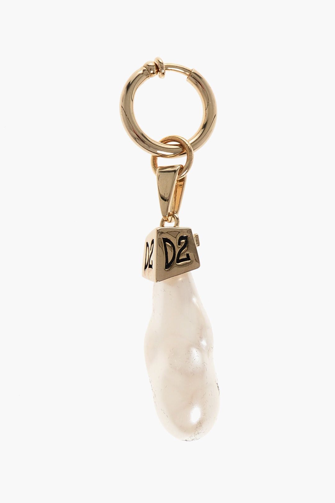 Dsquared2 Single Clip-On Metal Earring with Pearl-Shaped Pendant Size ONE SIZE - 1 Thumbnail