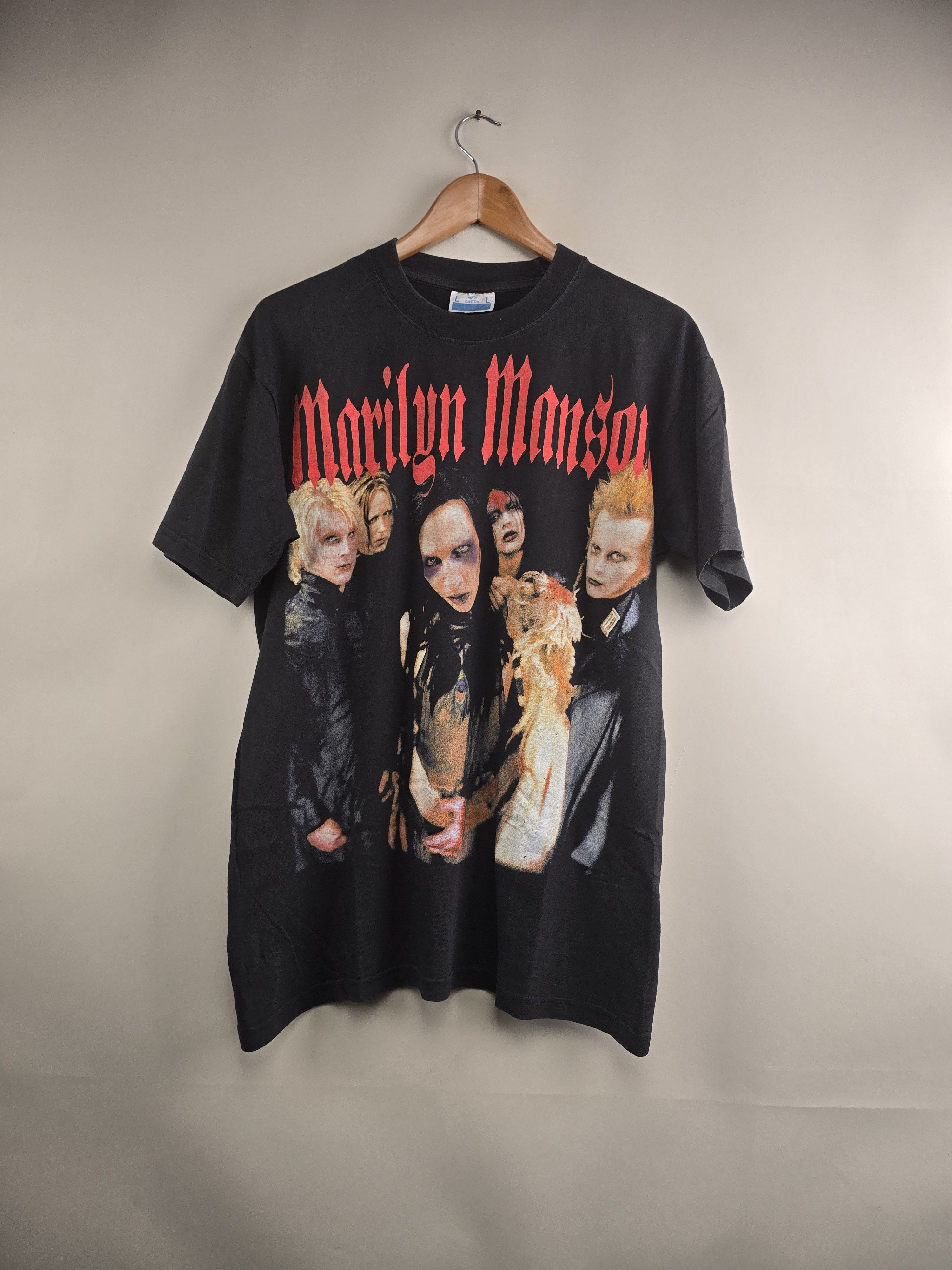 Band Tees × Marilyn Manson × Vintage 90s Marilyn Manson Euro L 21" 28" Size US L / EU 52-54 / 3 - 7 Thumbnail