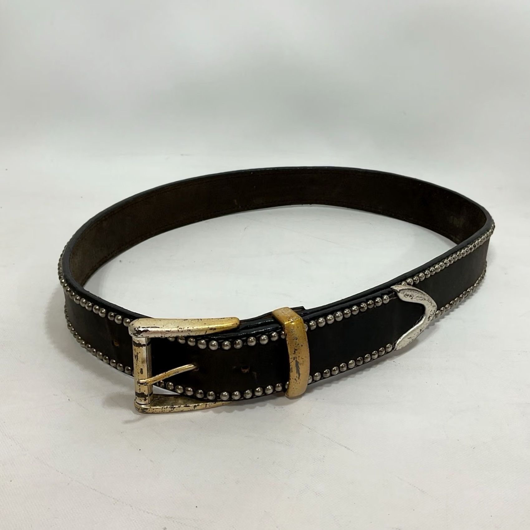 Vintage Billy Belts California Brown Leather Belt Size 36 Made in USA Distressed Patina Men Size 36 - 2 Thumbnail