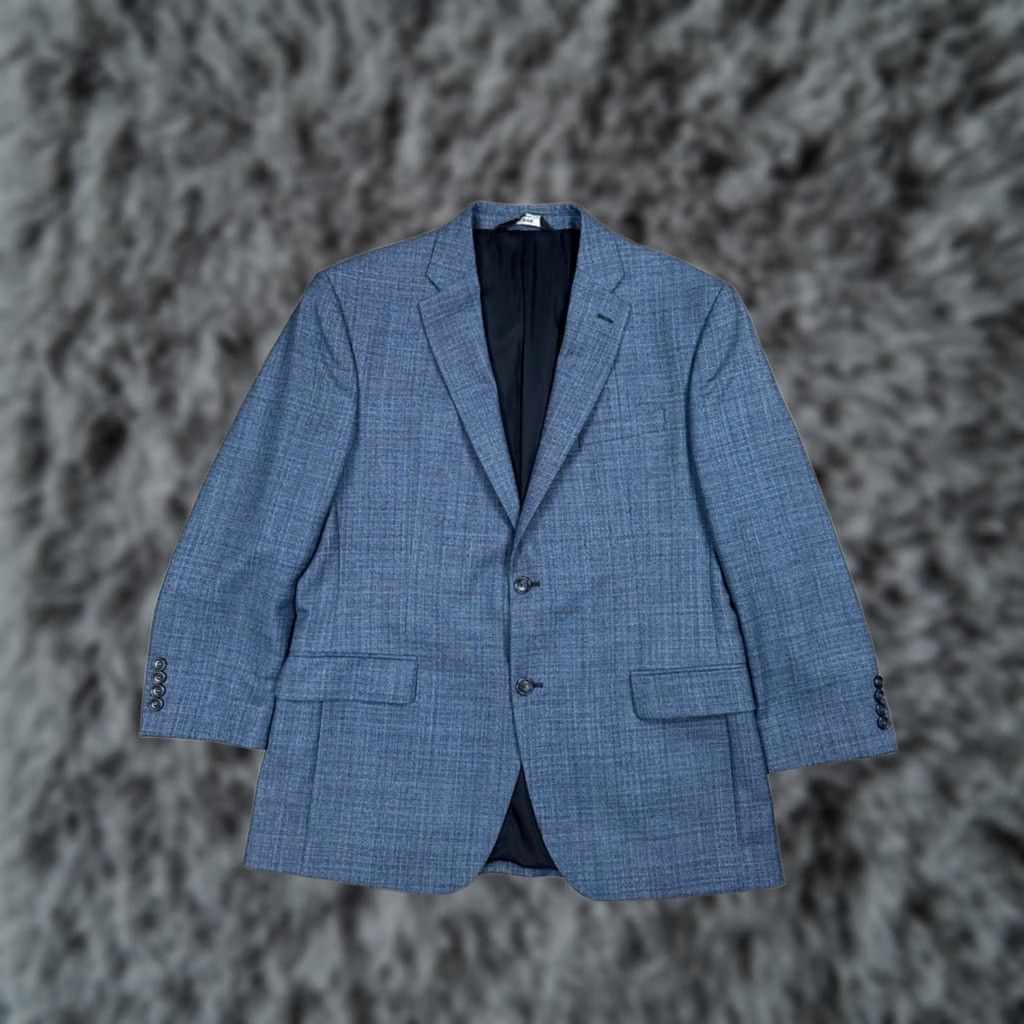 Jos. A. Bank Jos. A. Bank Traveller Textured Wool Sport Coat Blazer 42R Men Navy Wool Blazer 2 Piece Mens Size 42R - 1 Thumbnail