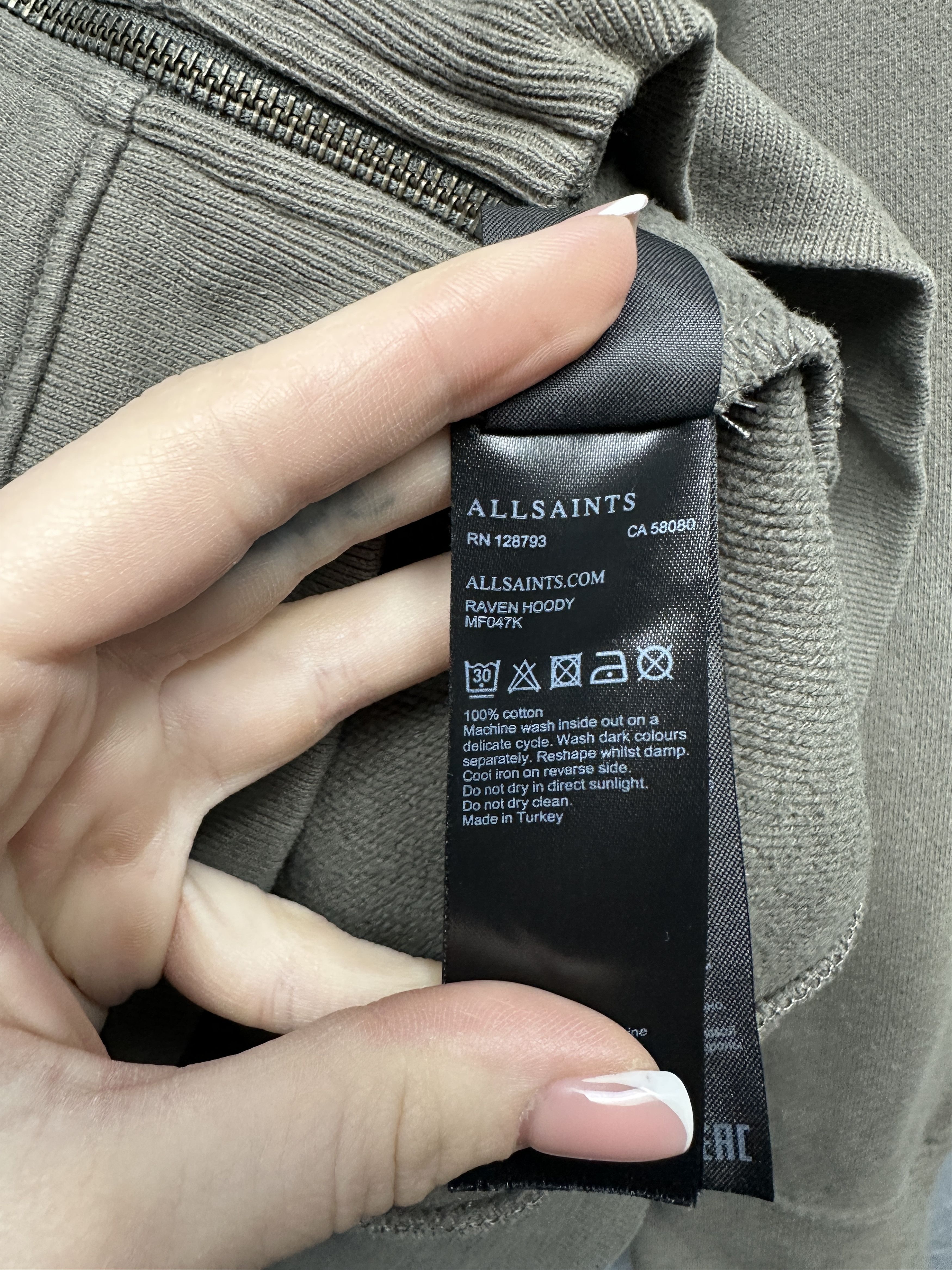 Allsaints Allsaints Mens Raven Zip Hoody Size US L / EU 52-54 / 3 - 4 Thumbnail