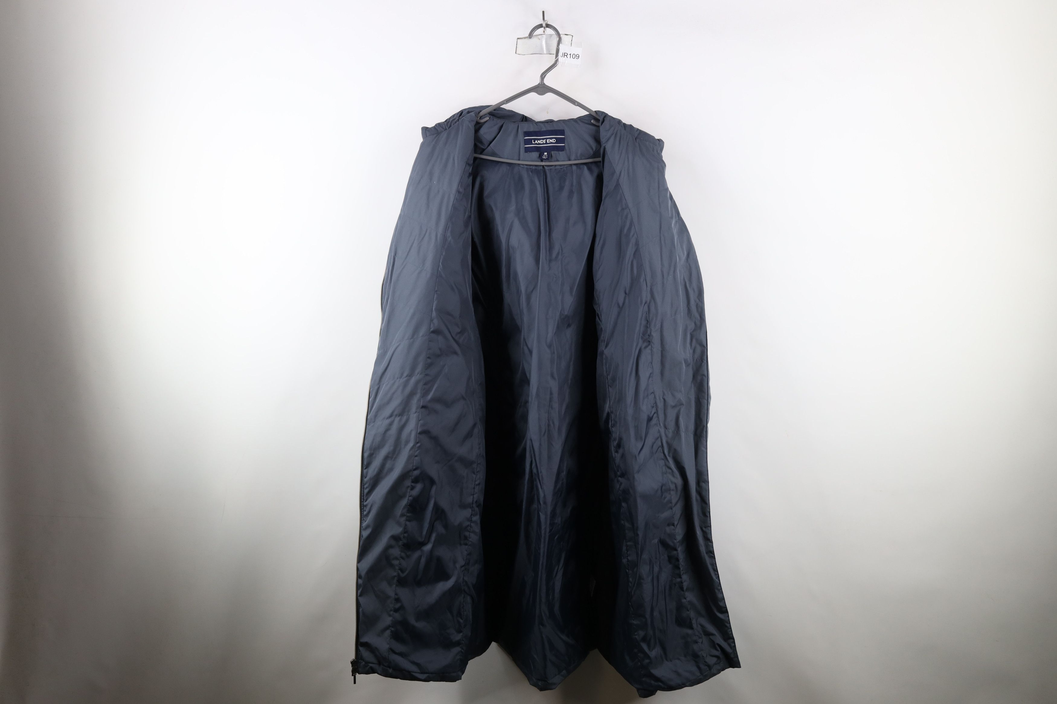 Lands' End × Vintage Lands End Full Length Hooded Duck Down Puffer Jacket Gray Size M / US 6-8 / IT 42-44 - 9 Thumbnail