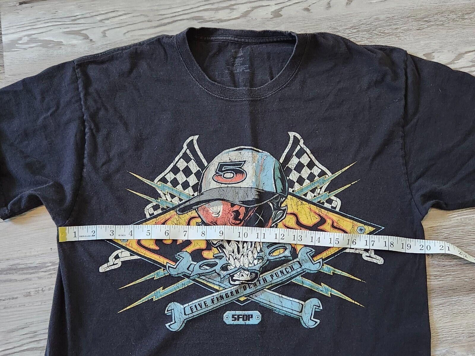Designer Five Finger Death Punch Band Tee Shirt Large Skull Graphic Size US L / EU 52-54 / 3 - 5 Thumbnail