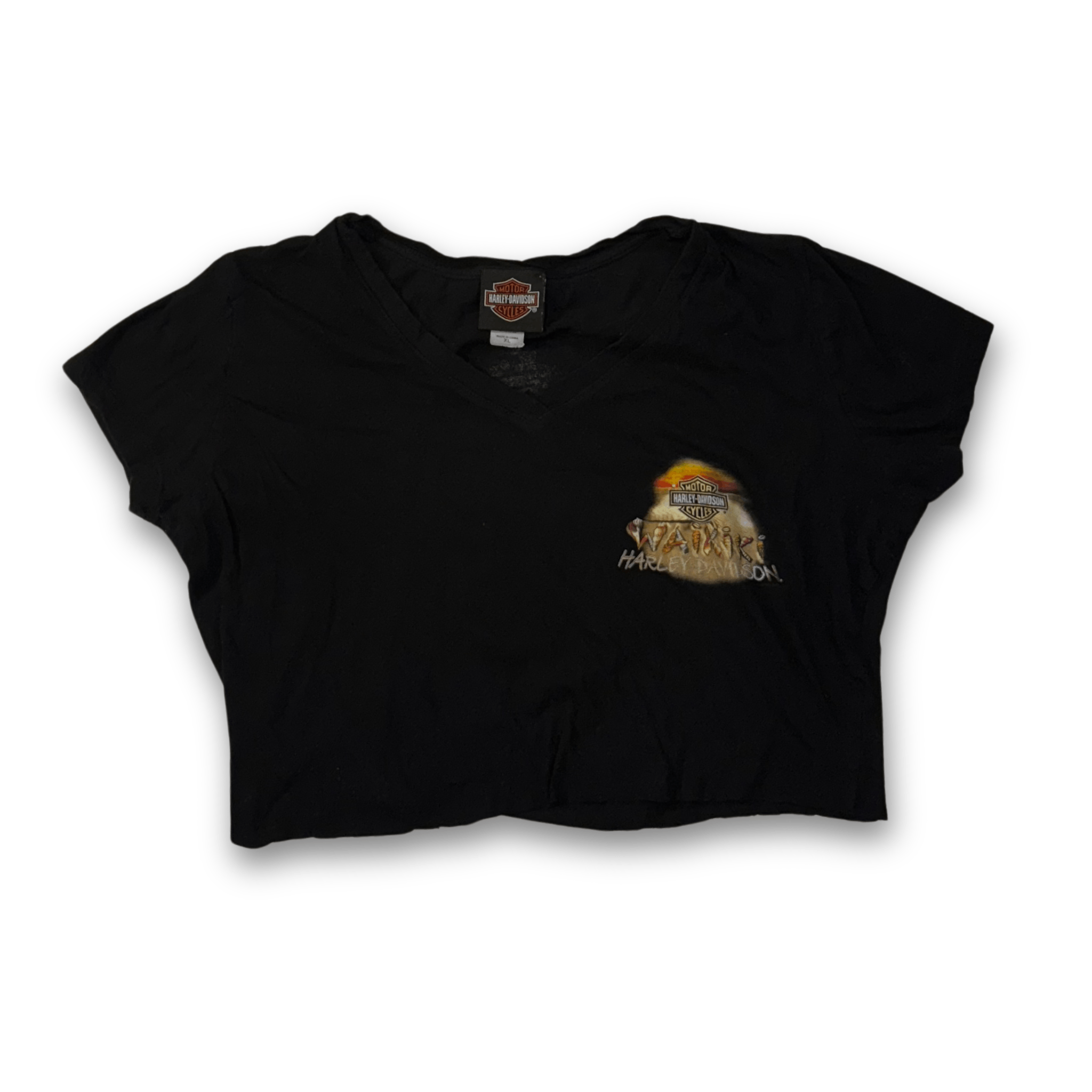 Harley Davidson Harley Davidson Waikiki Cropped Fitted V-Neck Tee | XL Size XL / US 12-14 / IT 48-50 - 1 Thumbnail