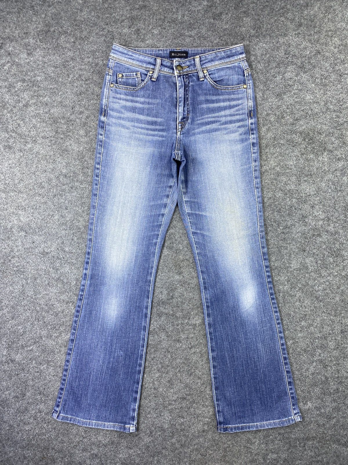 Japanese Brand Japanese Brand mrs.Jeana Flare Blue Wash Jeans - J1030 Size 27" / US 4 / IT 40 - 1 Thumbnail