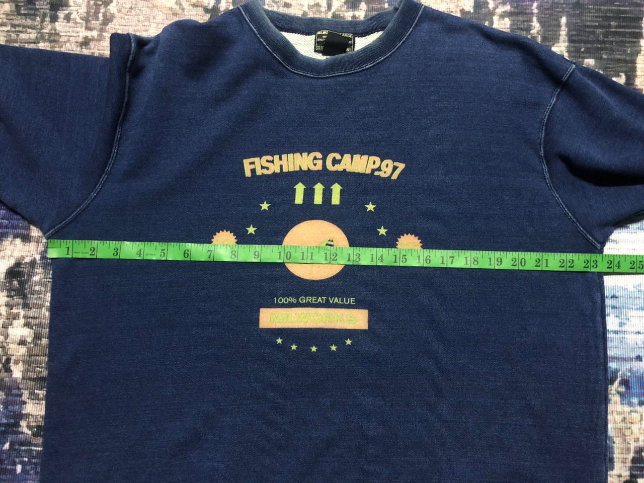 Japanese Brand Vintage 90s Milwork Fishing Camp'97' Indigo Sweatshirt Size US L / EU 52-54 / 3 - 16 Thumbnail