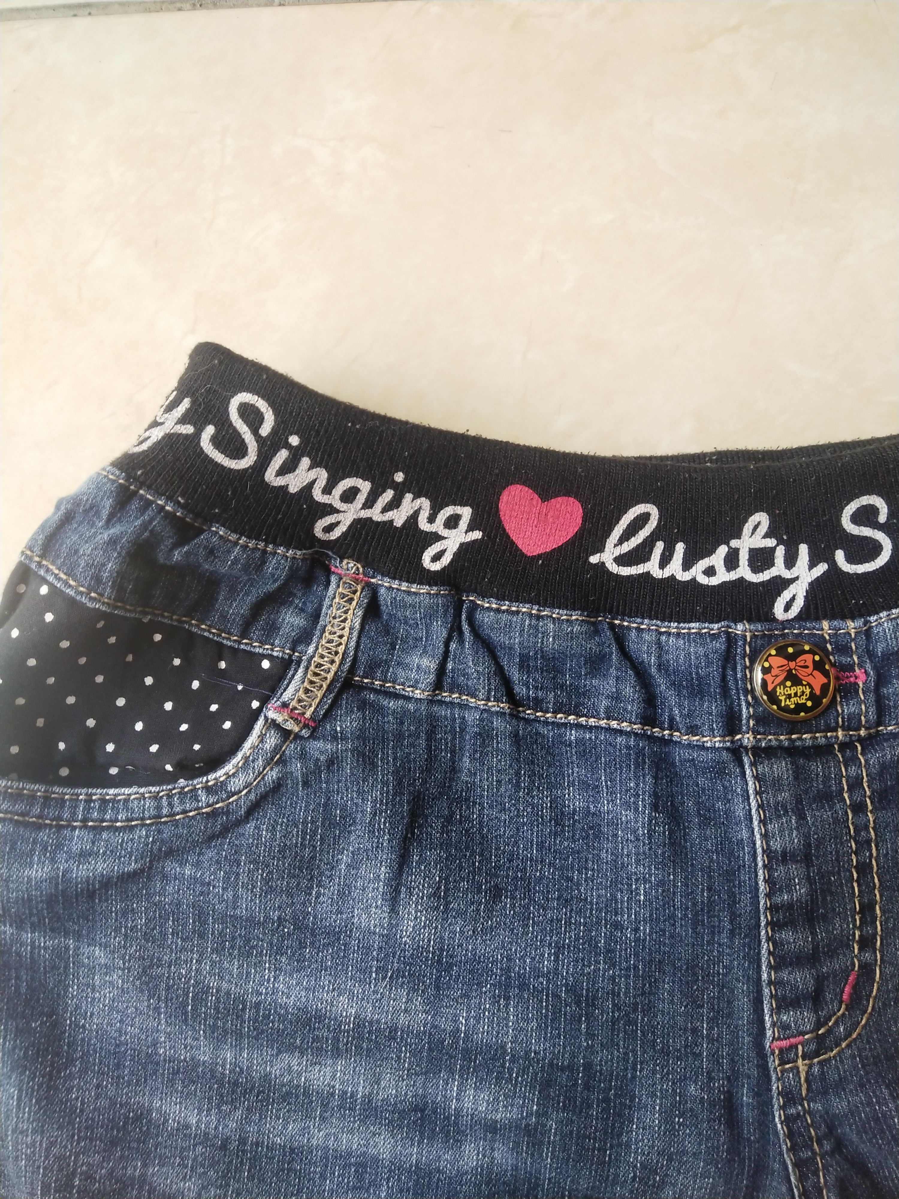 Angel Blue Lusty Singing Japan Kawaii Denim Shorts Polkadot Bow Size 29" - 2 Thumbnail