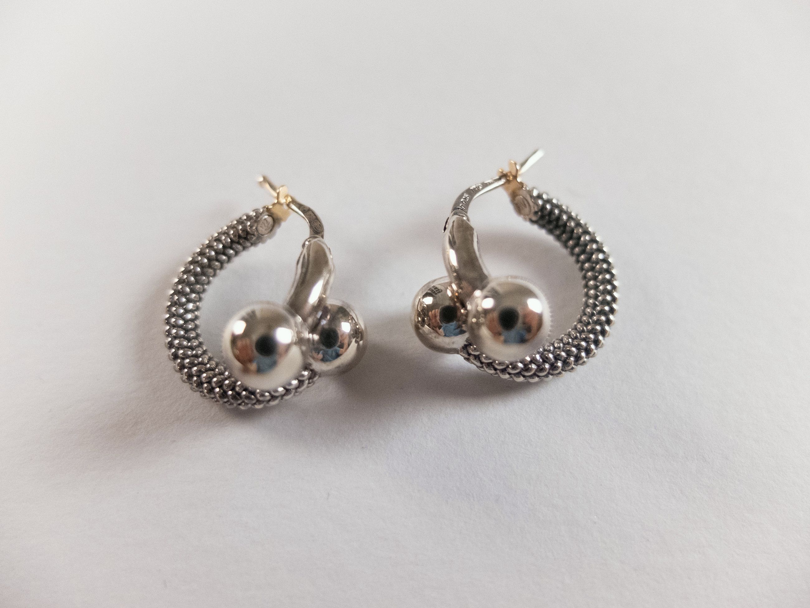 Bottega Veneta BOTTEGA VENETA Sterling silver intrecciato "penis" earrings Size ONE SIZE - 2 Thumbnail