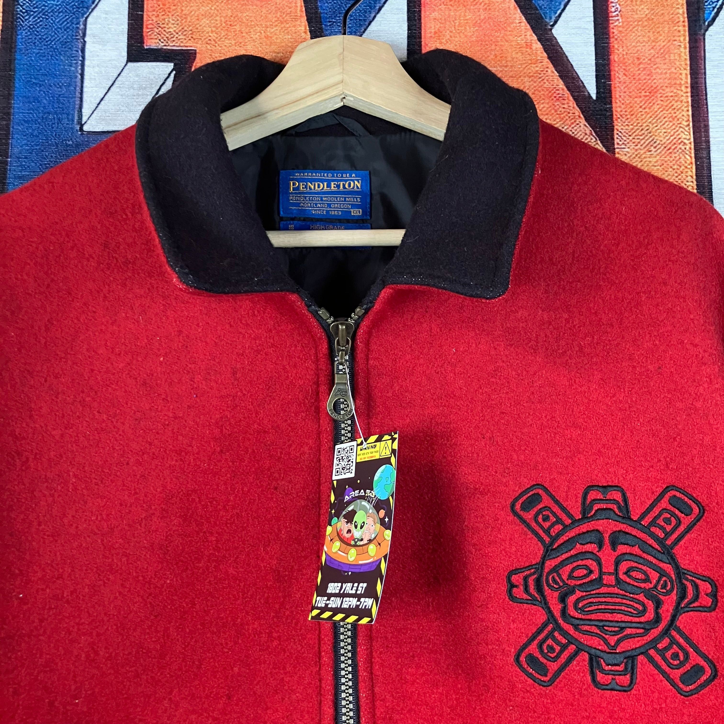 Pendleton × Vintage Vintage Pendleton High Grade Western Wear Bomber Blanket Azt Size US L / EU 52-54 / 3 - 3 Thumbnail
