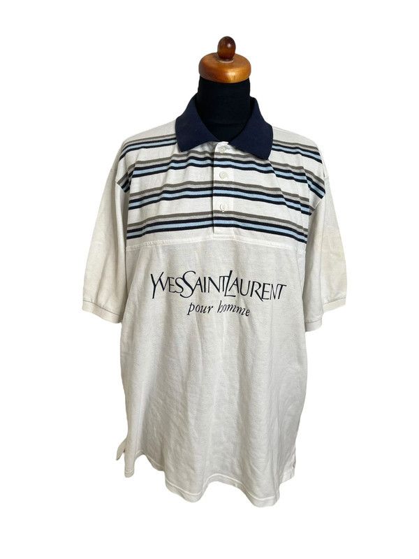 Yves Saint Laurent YVES SAINT LAURENT POUR HOMME STRIPED POLO SHIRT – SIZE XXL Size US XXL / EU 58 / 5 - 1 Thumbnail