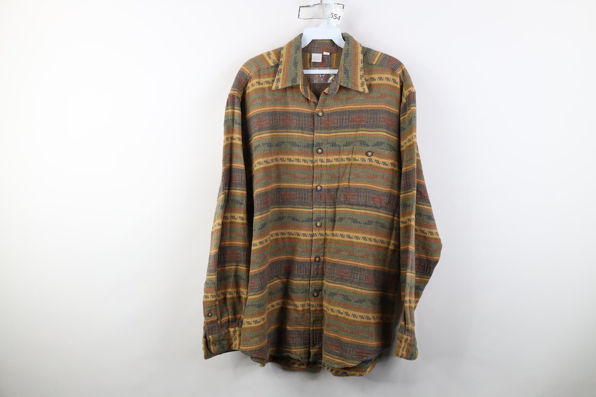 Vintage Vintage 90s The Territory Ahead Rainbow Weave Button Shirt Size US M / EU 48-50 / 2 - 1 Thumbnail