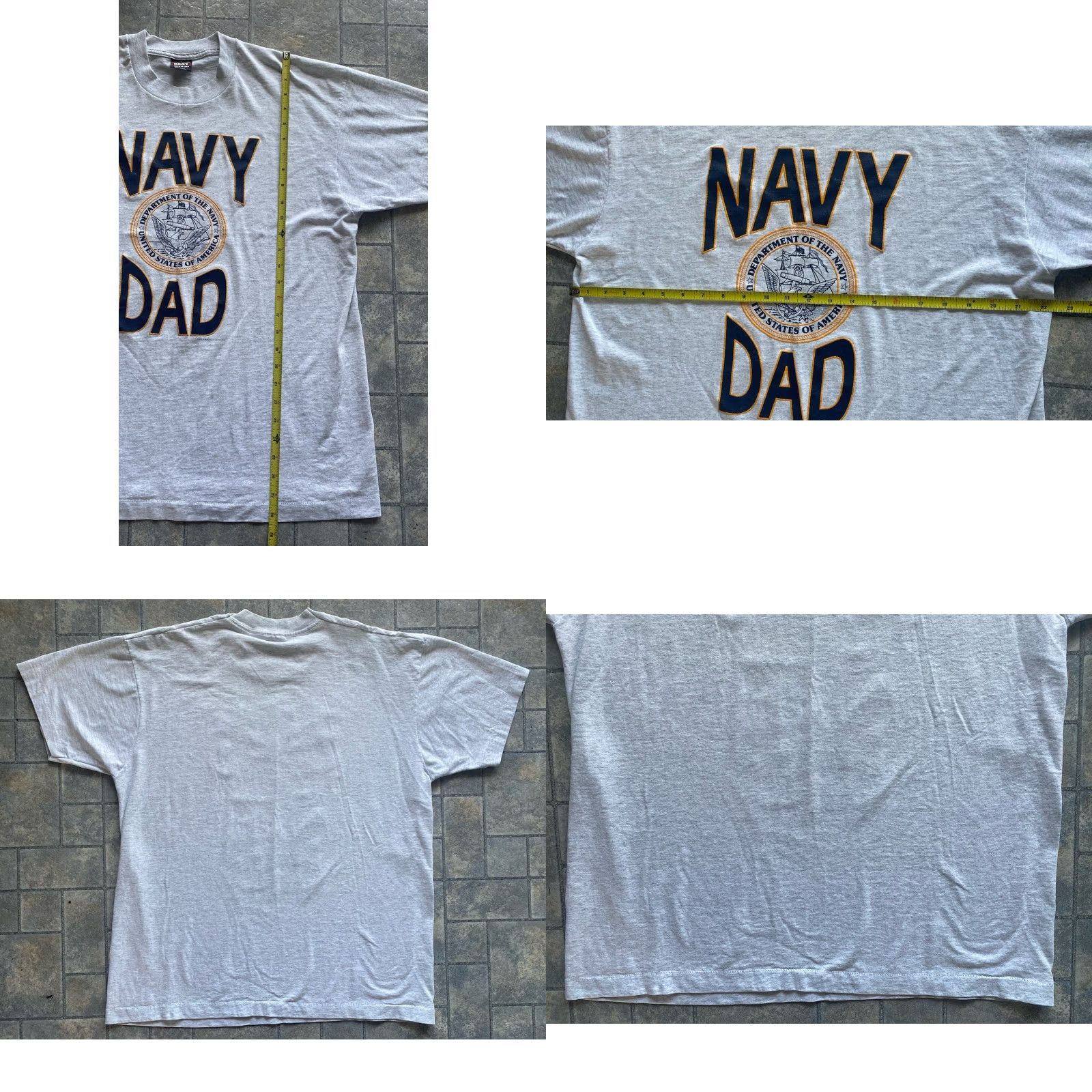 Vintage VINTAGE Screen Stars T-Shirt Mens XL Navy Gray 90s Military Single Stitch Made In USA Size US XL / EU 56 / 4 - 9 Thumbnail