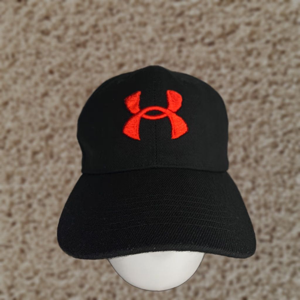 Under Armour Under Armour Hat Cap Adjustable One Size Black Red Embroidered Polyester/ Twill Men Golf Hat Cap, Outdoor, Sports, Casual, Travel Size ONE SIZE - 1 Thumbnail