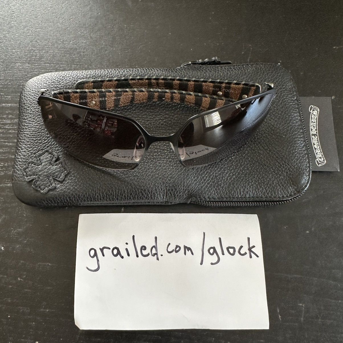 Chrome Hearts Chrome Hearts ‘Poon I’ Brown Camo Silver Scroll Logo Glasses Size ONE SIZE - 1 Thumbnail