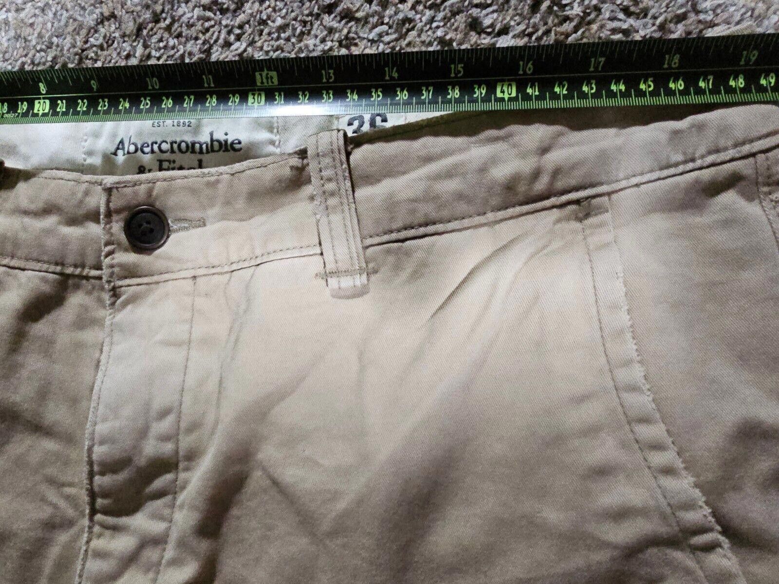 Abercrombie & Fitch Abercrombie & Fitch Men’s 36 Khaki Shorts Button Fly Stains Size US 36 / EU 52 - 6 Thumbnail