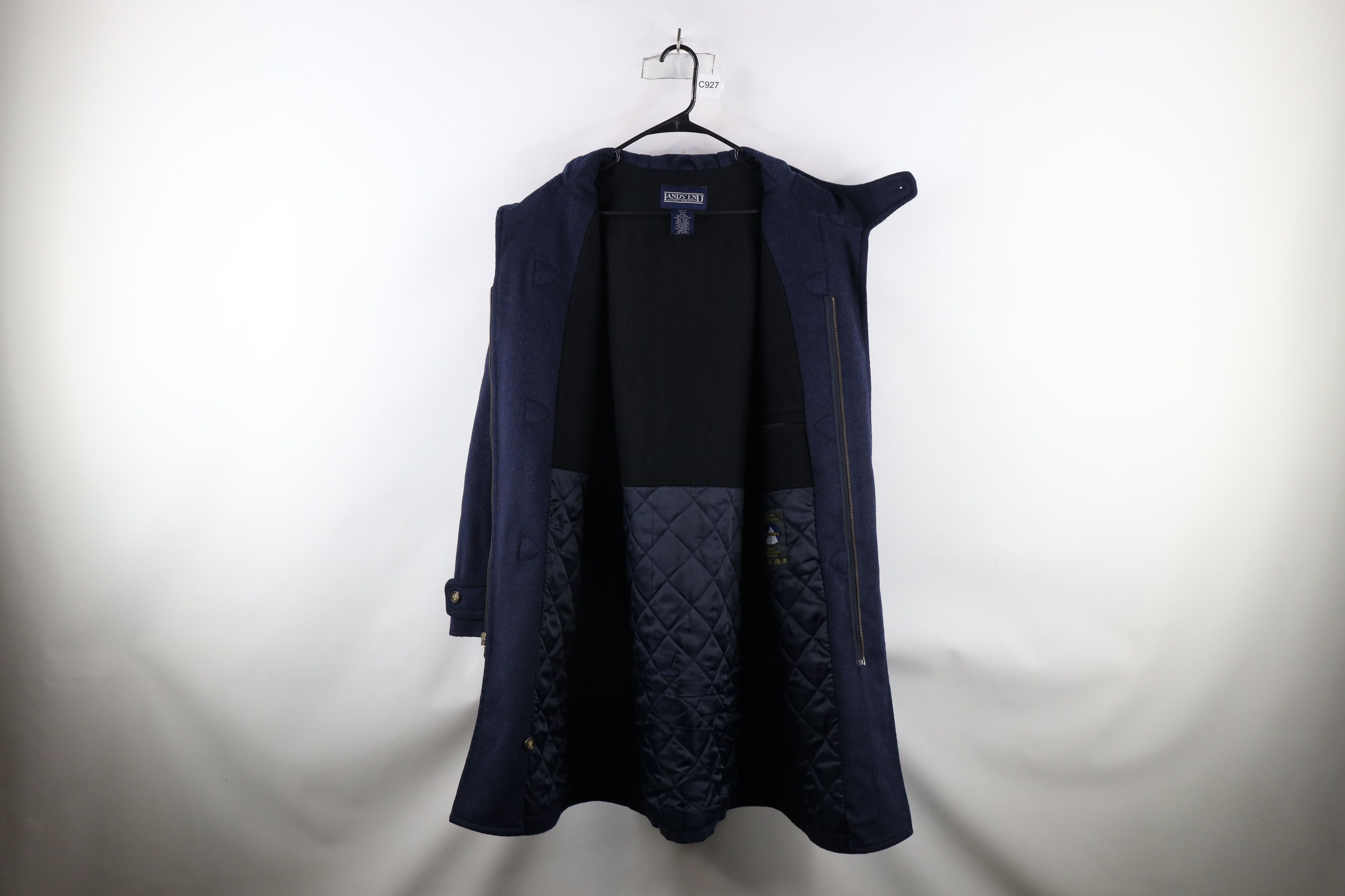 Lands' End × Vintage Vintage 90s Lands End Wool Hooded Horn Toggle Button Jacket Size US L / EU 52-54 / 3 - 7 Thumbnail