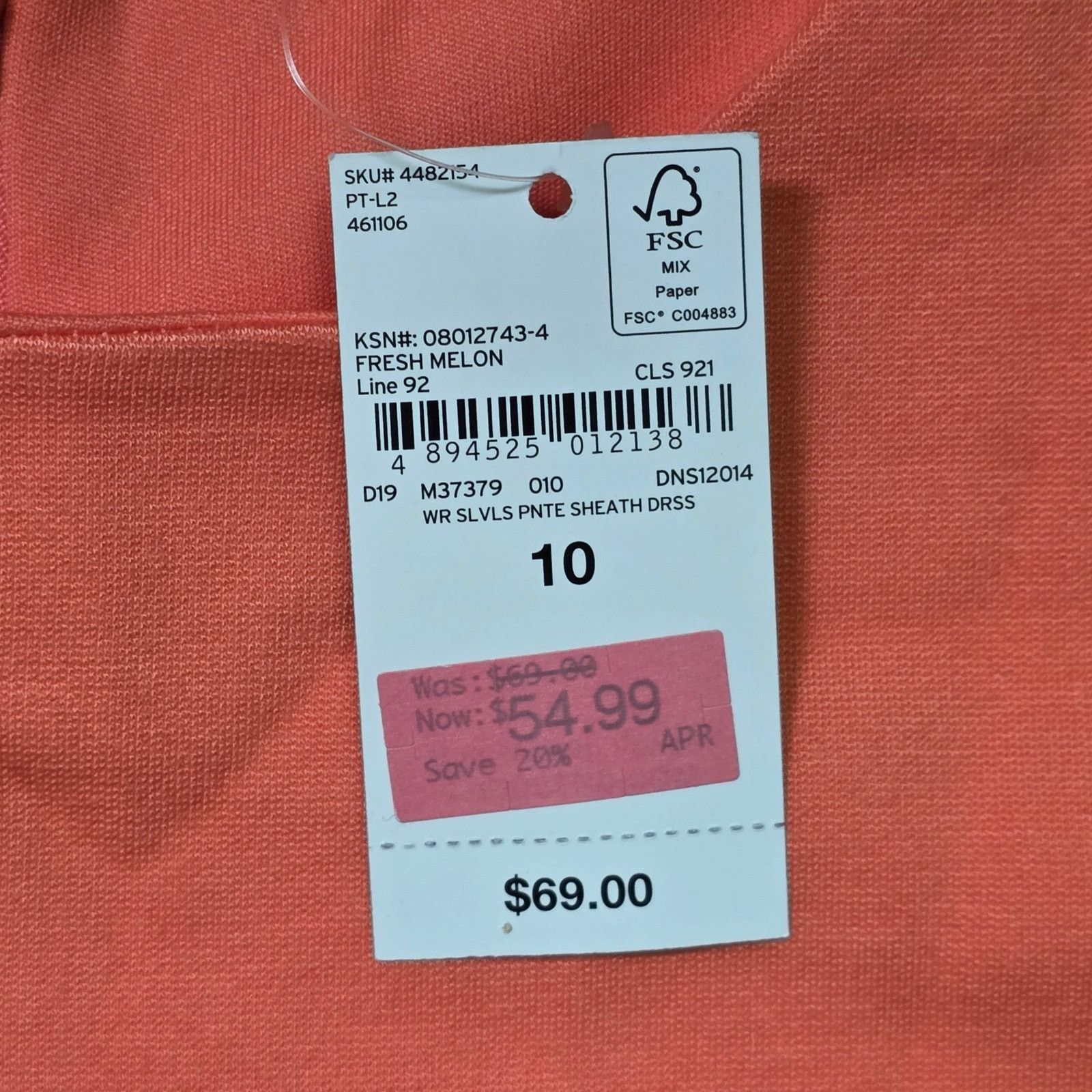 Lands' End Lands' End Women’s Coral Sheath Dress Medium Size M / US 6-8 / IT 42-44 - 2 Thumbnail