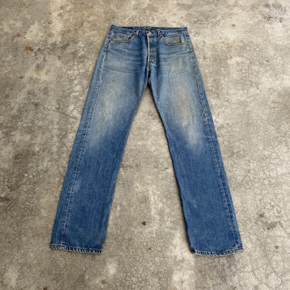 Levi's Size 32x34.5 Vintage 1998 Levis 501 Faded Blue Denim Jeans Size US 32 / EU 48 - 1 Thumbnail