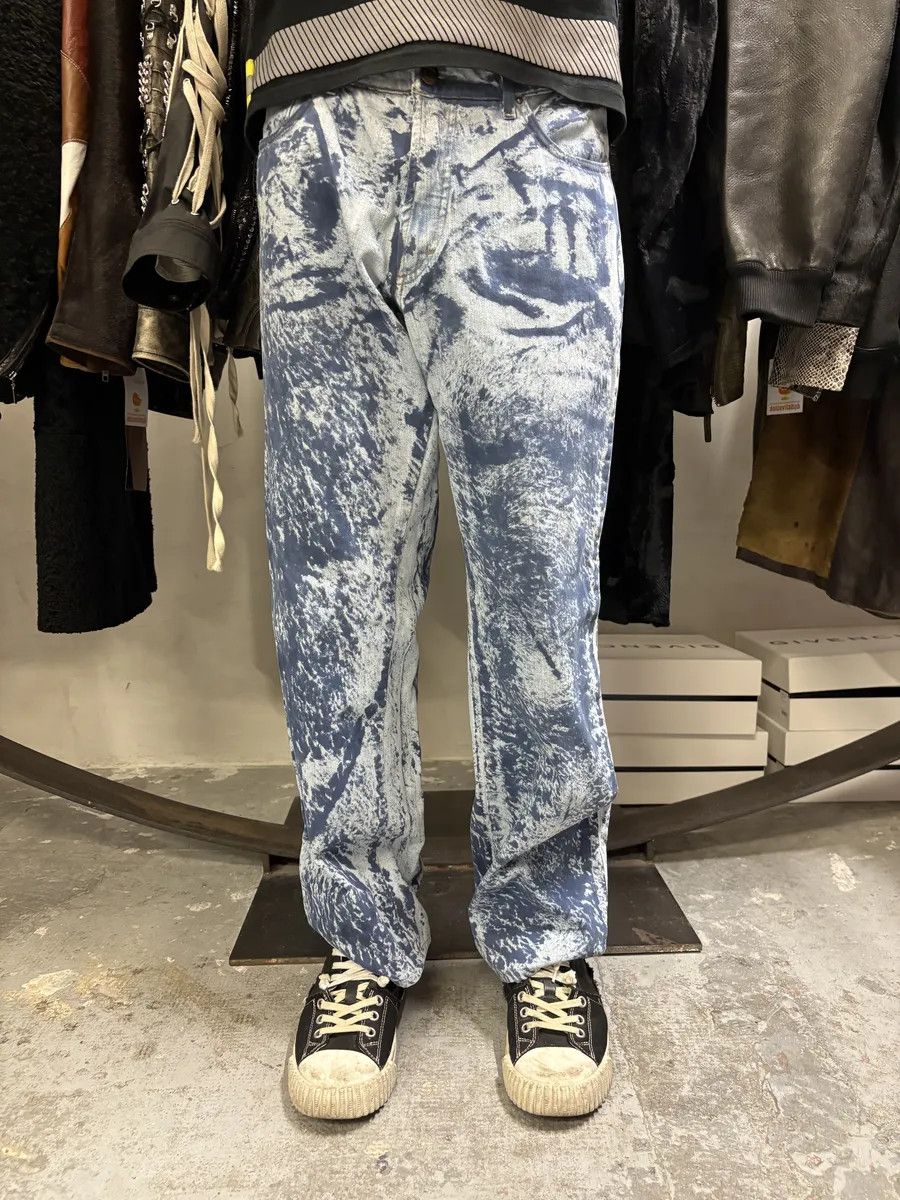 Just Cavalli 2000s Cavalli Blue Blurred Denim Jeans Size US 32 / EU 48 - 2 Thumbnail