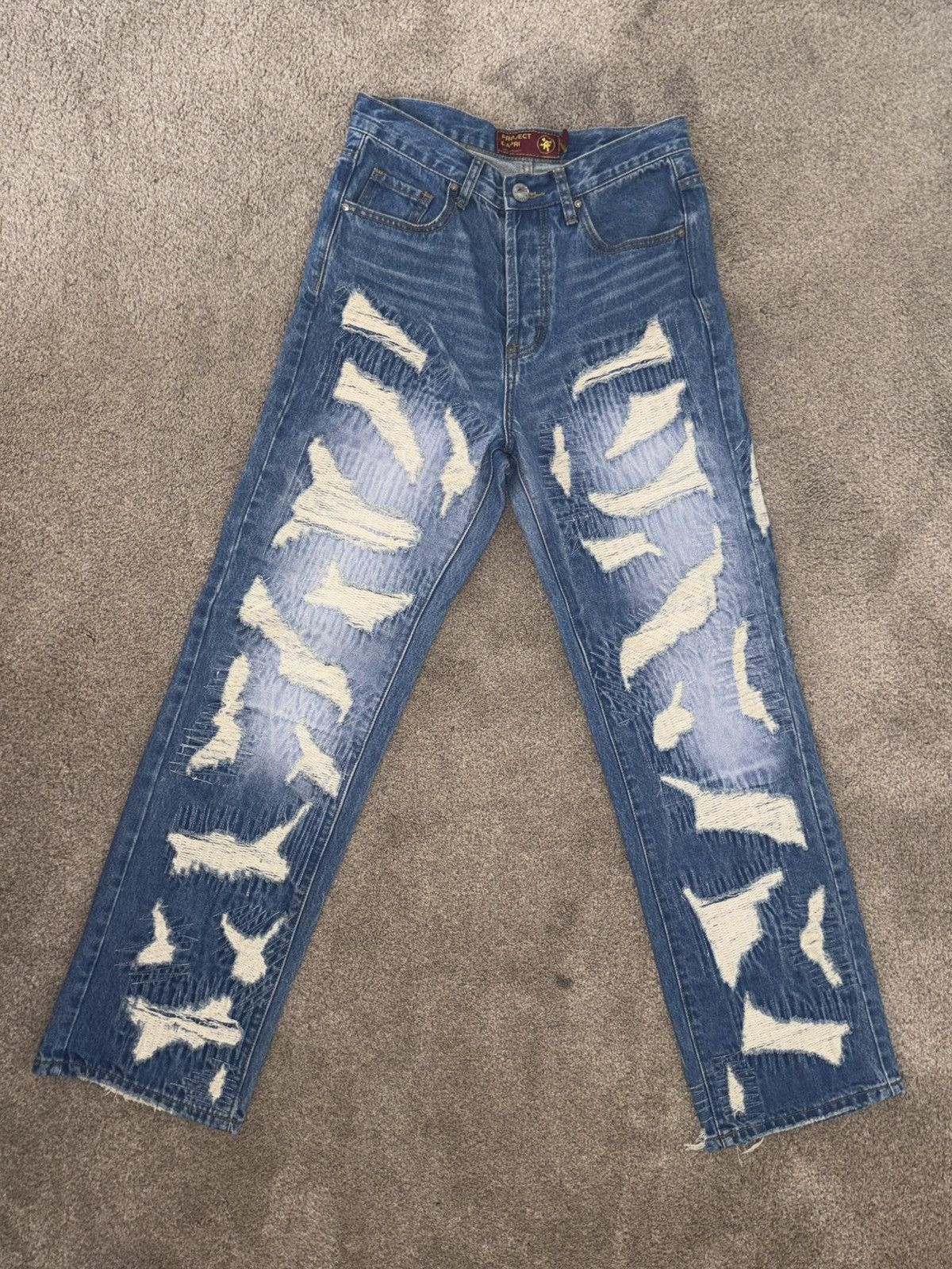 Japanese Brand Ripped distressed denim jeans Size US 30 / EU 46 - 1 Thumbnail