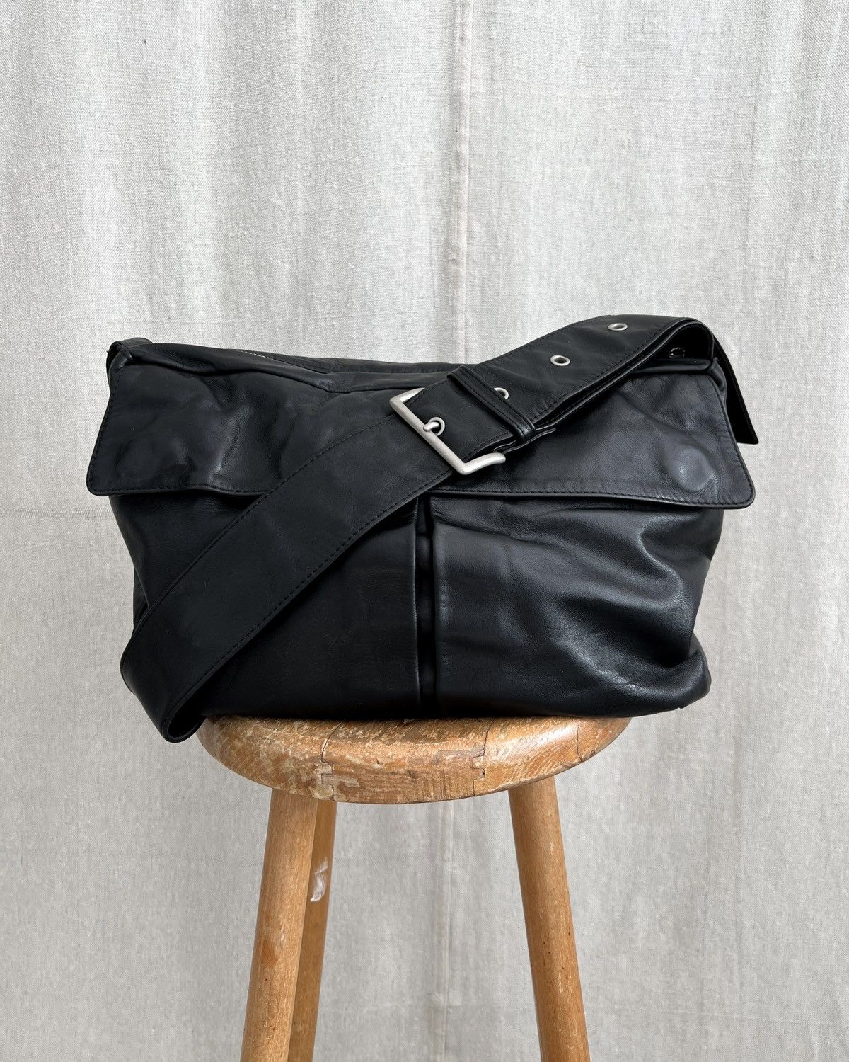 Yohji Yamamoto Y’s 1990s Cowhide Leather Messenger Bag