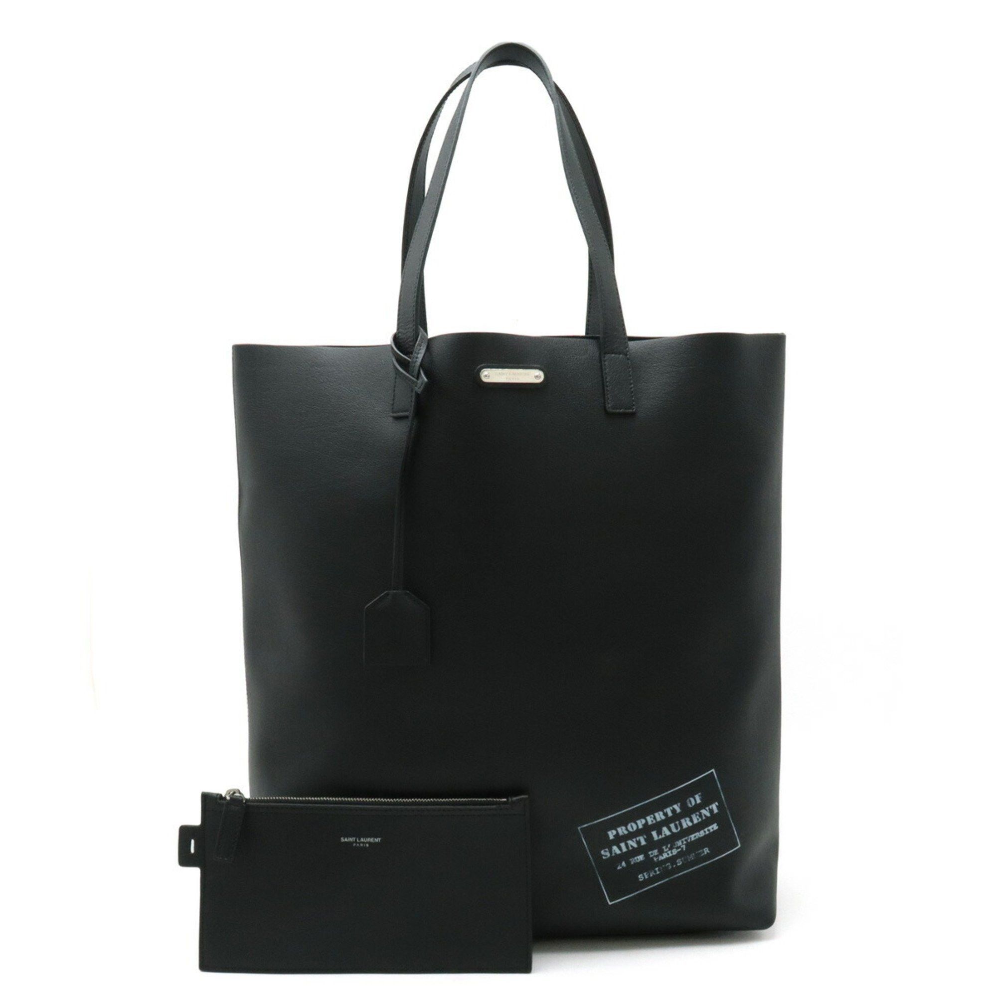 image of YVES Saint Laurent Paris Saint Laurent Paris YSL Sack Tote Bag Large Leather Black 467946, Women's