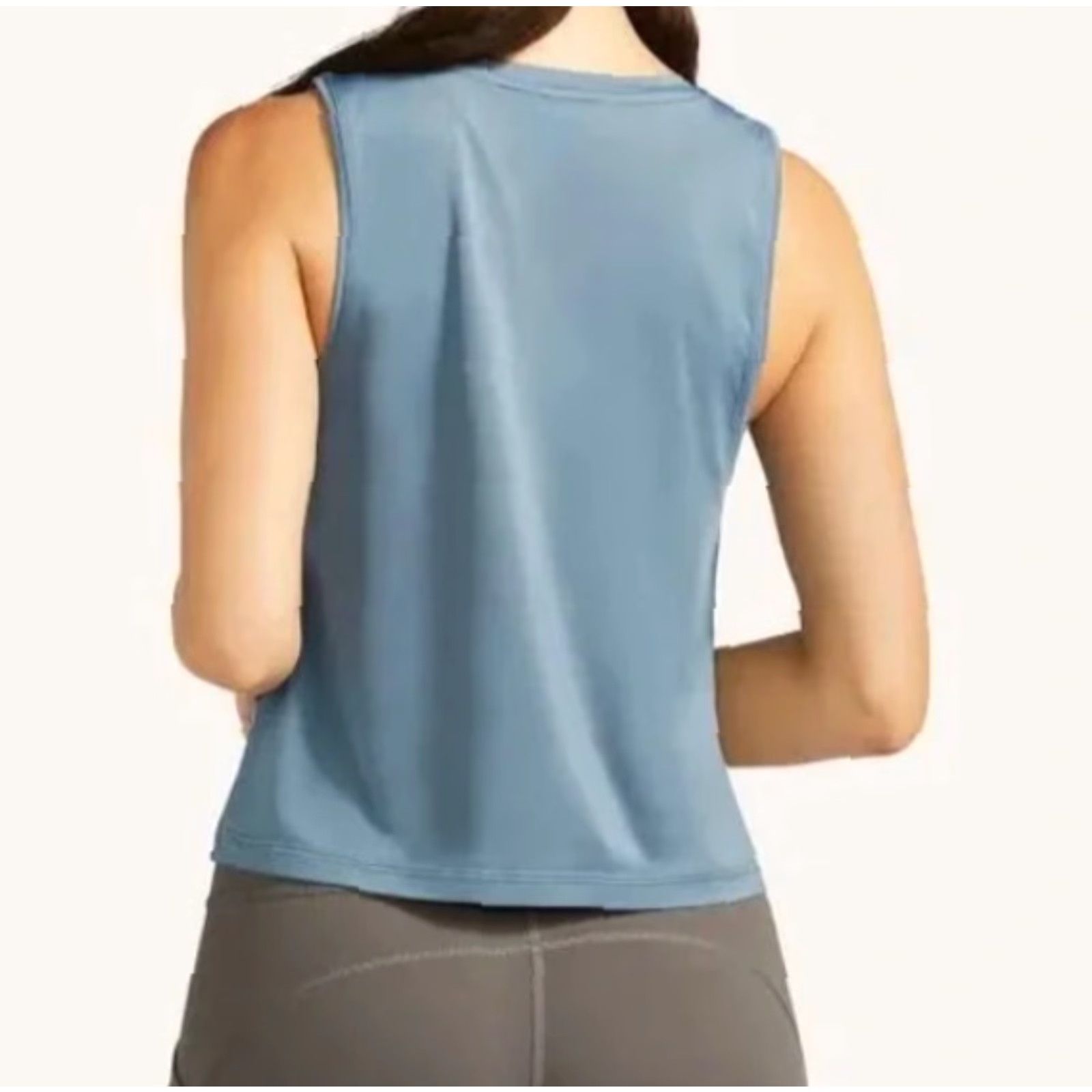Vintage Peloton Tank Top Cropped Distance Muscle Women 2XL Blue Racerback Built-In Bra Moisture Wicking UV Protection Activewear Shirt Size XXL / US 16-18 / IT 52-54 - 4 Thumbnail