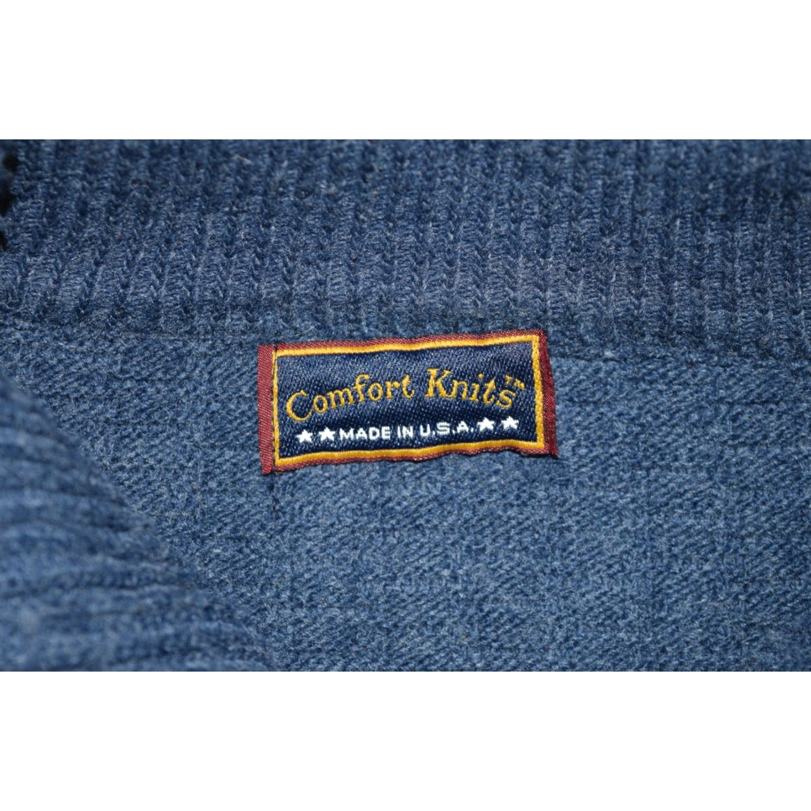 Vintage COMFORT KNITS Men's Full Zip Sweater, Fisherman Knit, Plaid, Blue, 2XL, USA, Casual, All Seasons Size US XXL / EU 58 / 5 - 4 Thumbnail