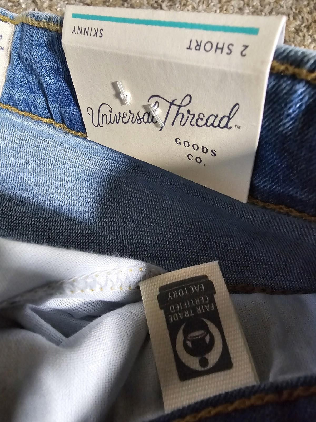 Designer Womens Universal Thread High Rise Skinny Jeans 2 Short Nwt Size 26" / US 2 / IT 38 - 4 Thumbnail
