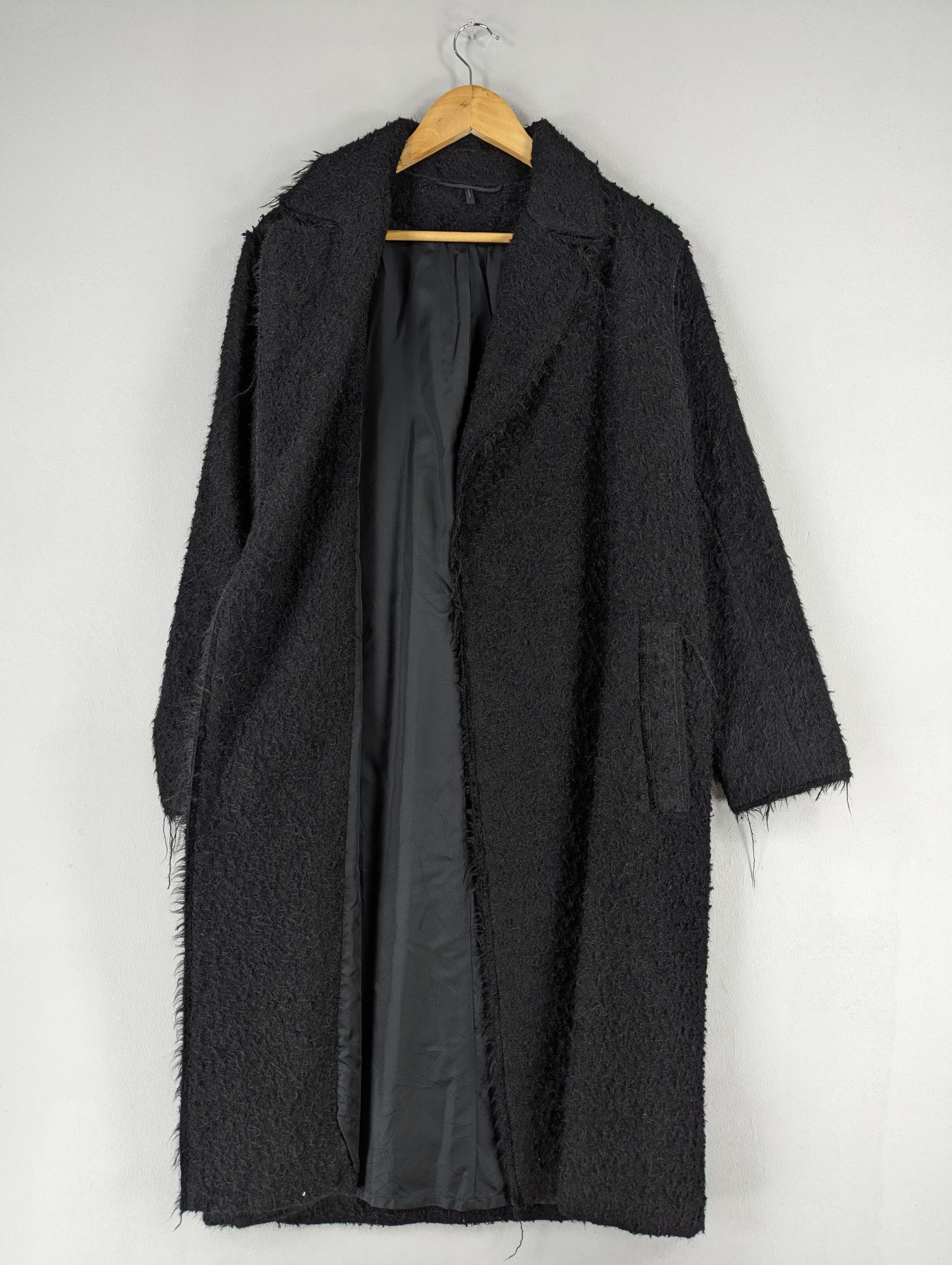 Helmut Lang Helmut Lang 'Shaggy' Long Coat-Black Size S Size US S / EU 44-46 / 1 - 8 Thumbnail