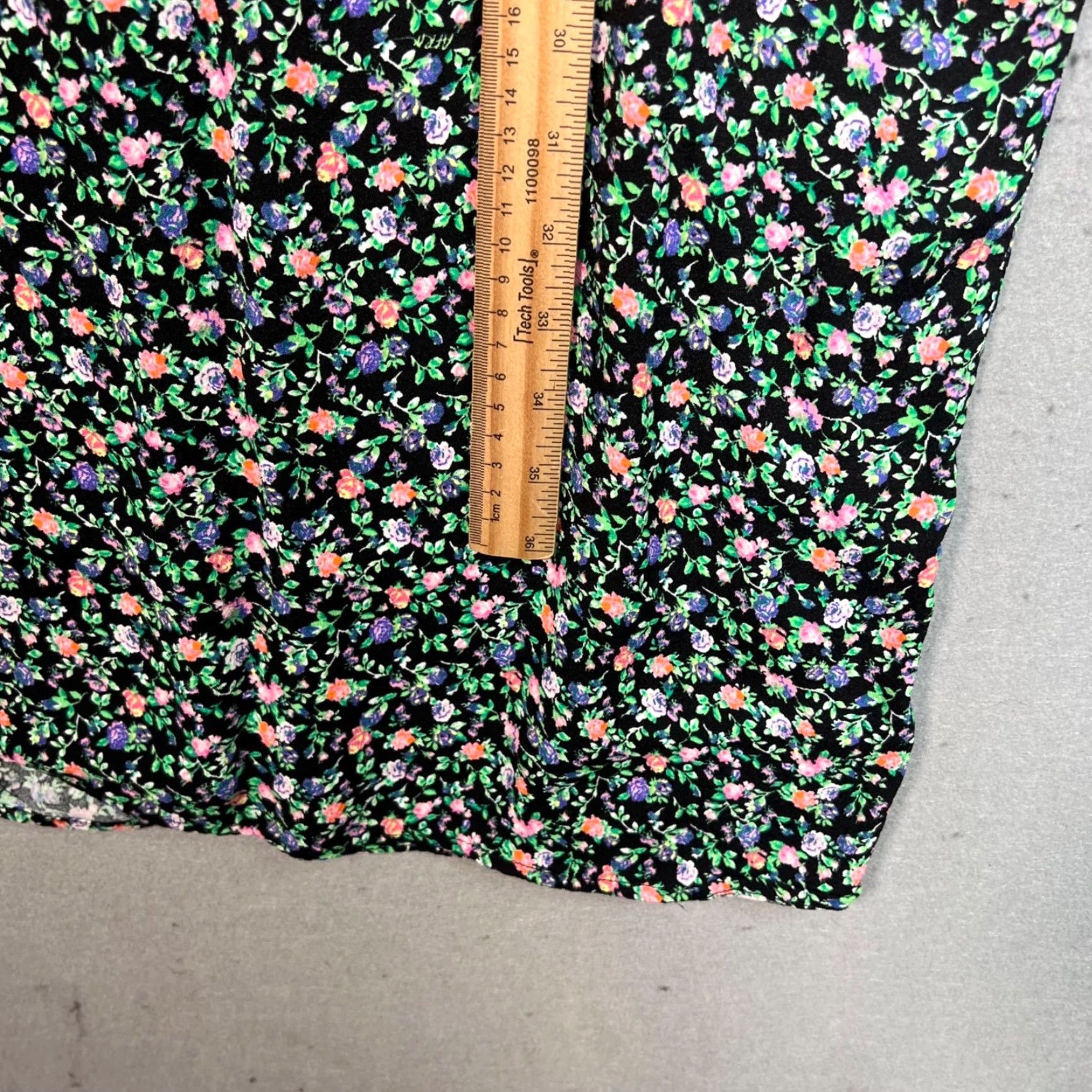 Vintage AFRM Womens 30 Waist Floral Print Midi Skirt Viscose Rayon Stretch Waist Size 30" / US 8 / IT 44 - 6 Thumbnail