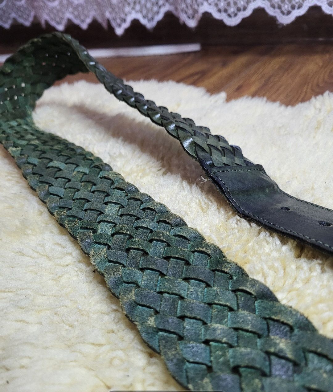 Other Bekaloo Hand-Braided Leather Belt – Made in France – Green Size ONE SIZE - 7 Thumbnail