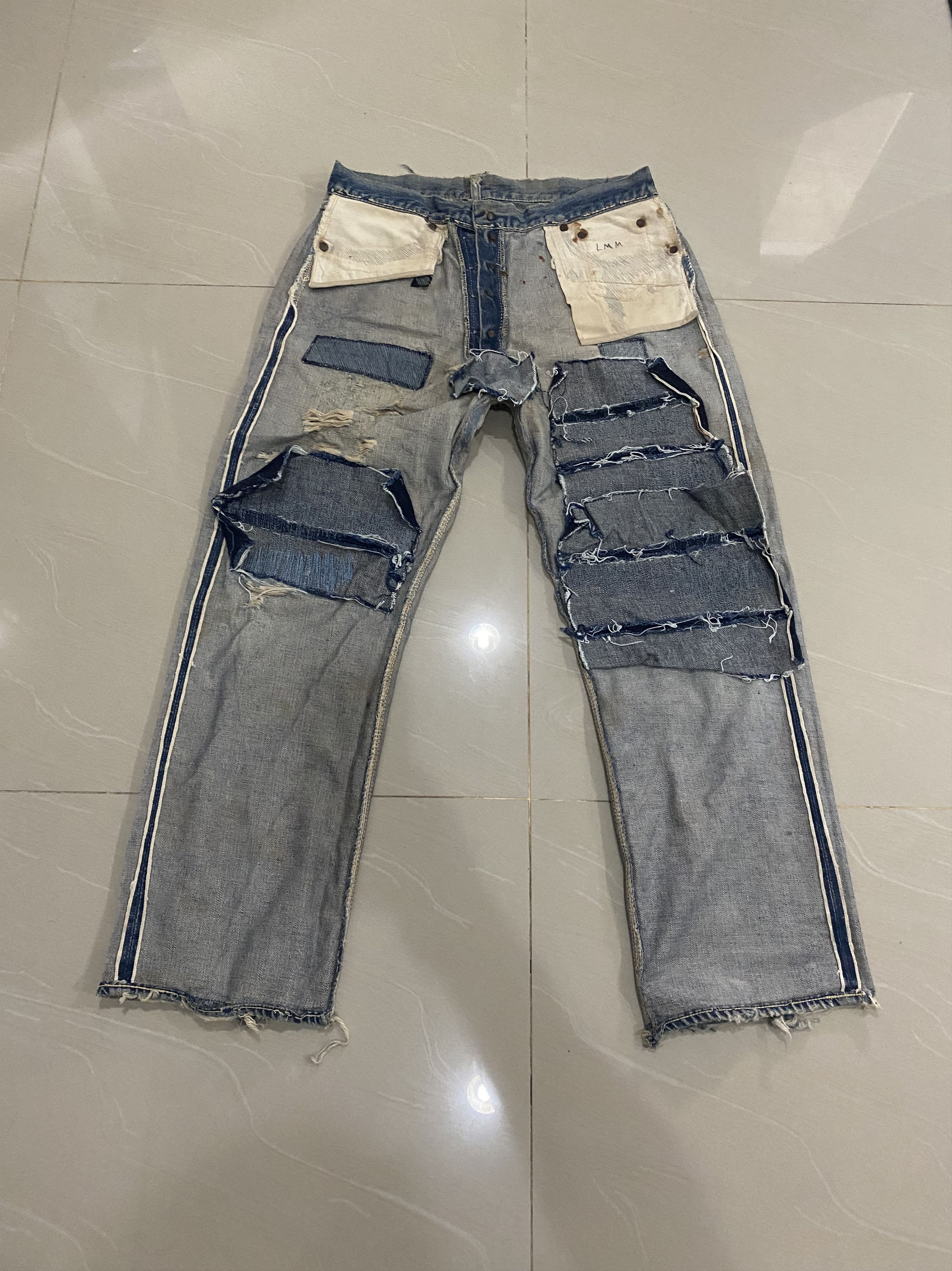 Levi's Rare 50s Levis 501 Big E Distressed Collector's Size US 33 - 8 Thumbnail