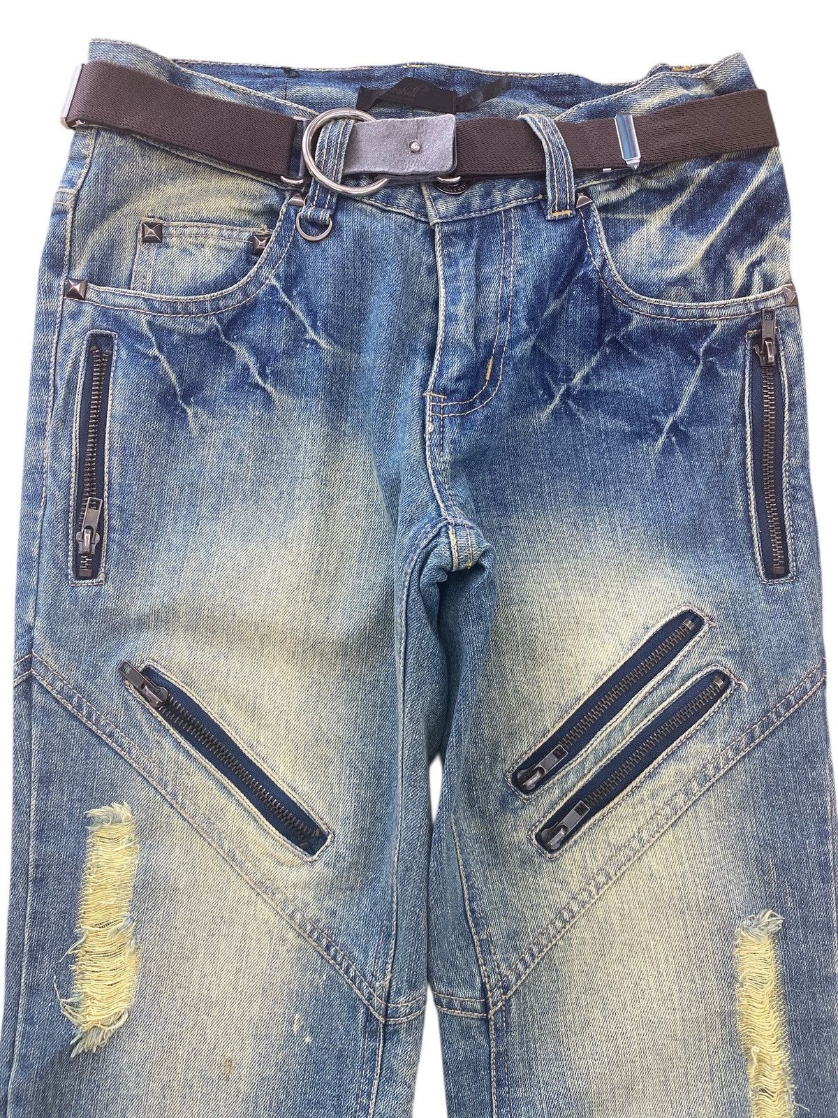 Japanese Brand Japanese Brand 2000s Roshell Gimmick Studded Bondage Flare Size US 28 / EU 44 - 2 Thumbnail
