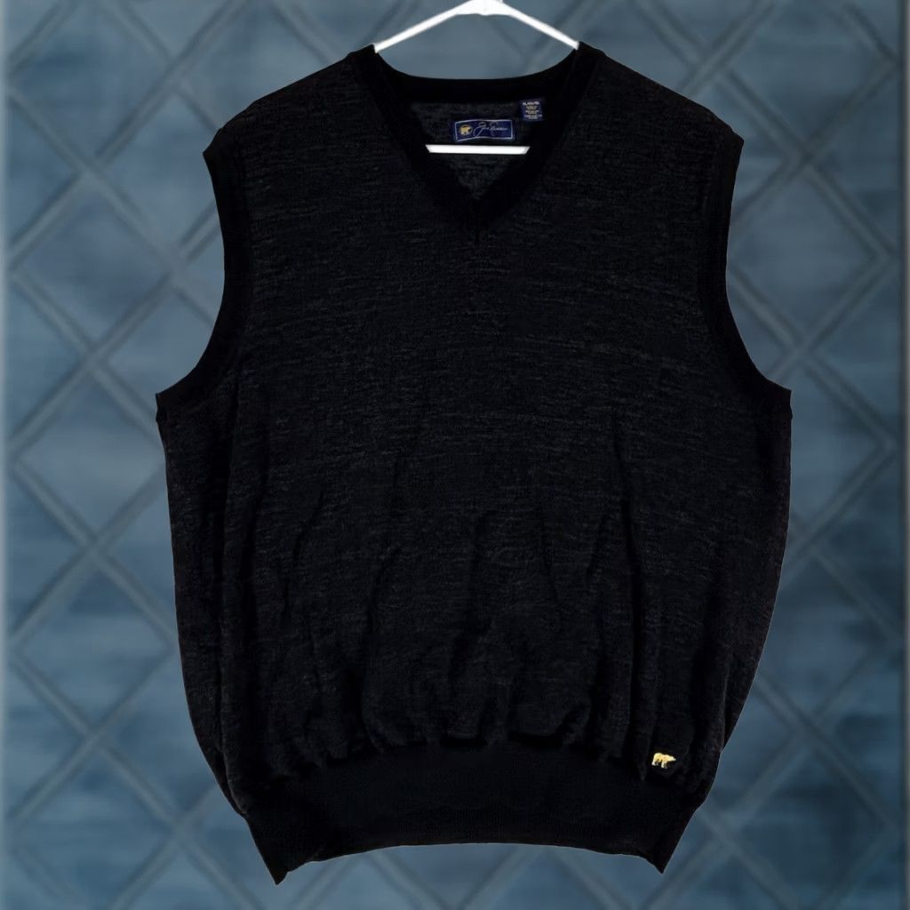 Vintage Jack Nicklaus Golf Sweater Vest Mens XL Dark Gray V-Neck Pullover Casual Knit Sleeveless Size US XL / EU 56 / 4 - 1 Thumbnail
