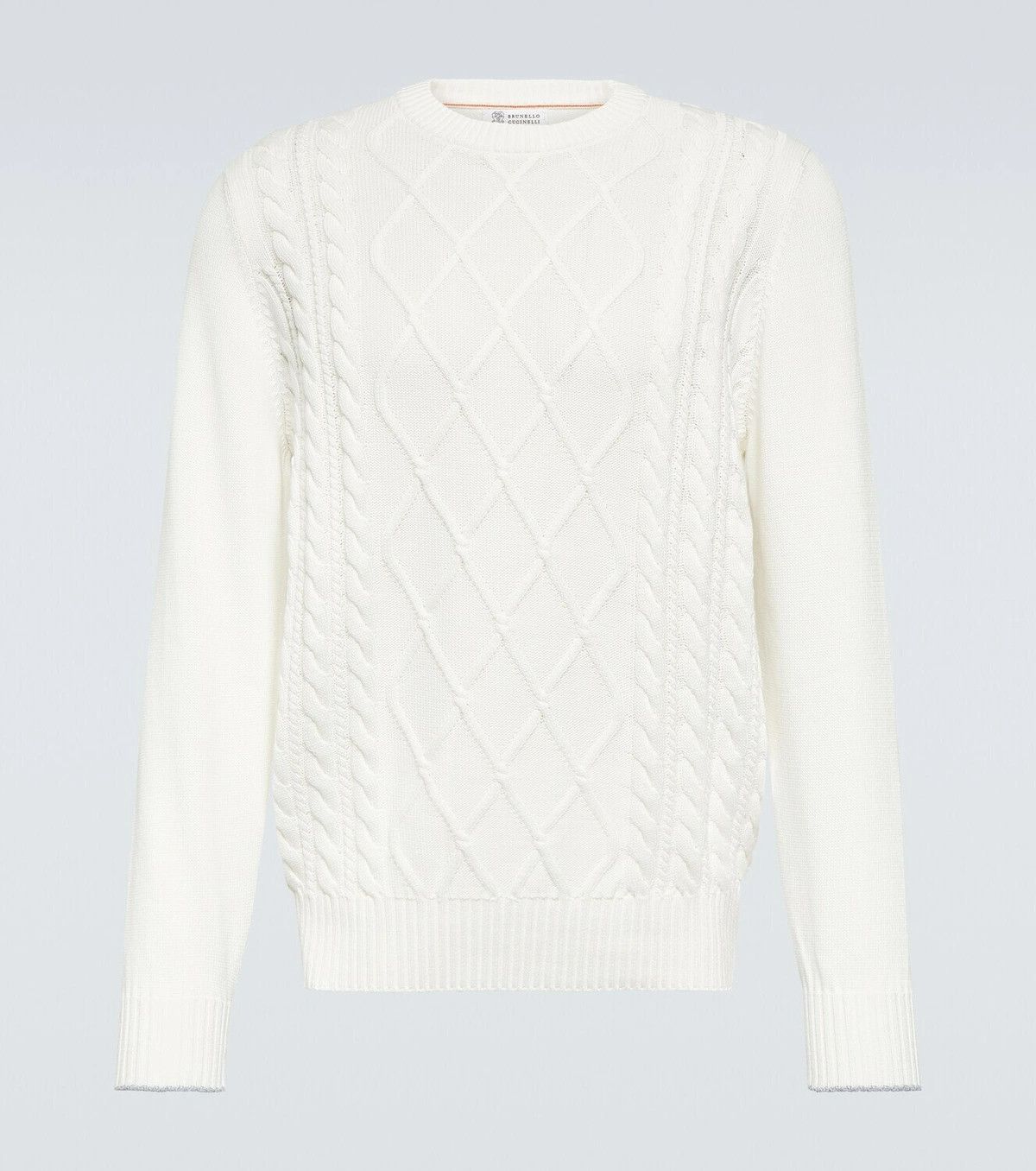 Brunello Cucinelli o1y0526 Crewneck Sweater in White Size US M / EU 48-50 / 2 - 1 Thumbnail