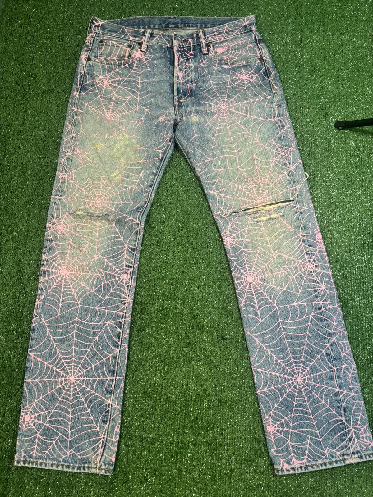 Sp5der Sp5der Aop Vintage 501 Denim Pink Web Size US 30 / EU 46 - 1 Thumbnail