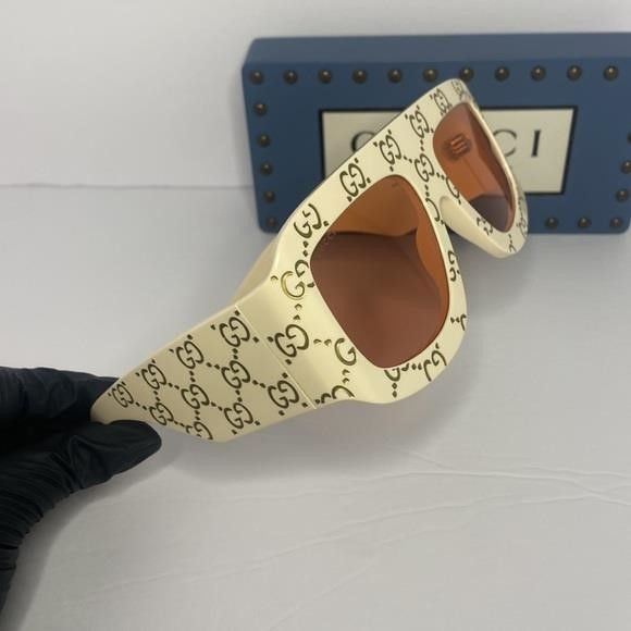 Gucci Gucci Rectangular Sunglasses with GG0983s Ivory - Gucci Eyew Size ONE SIZE - 13 Thumbnail