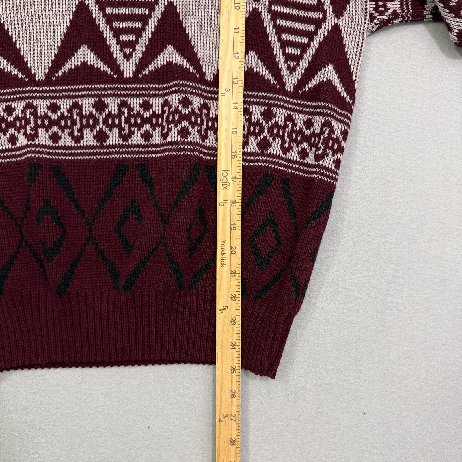 Vintage Vintage Sears Sweater Men's Medium Red Geometric Knit 90s Size US M / EU 48-50 / 2 - 8 Thumbnail